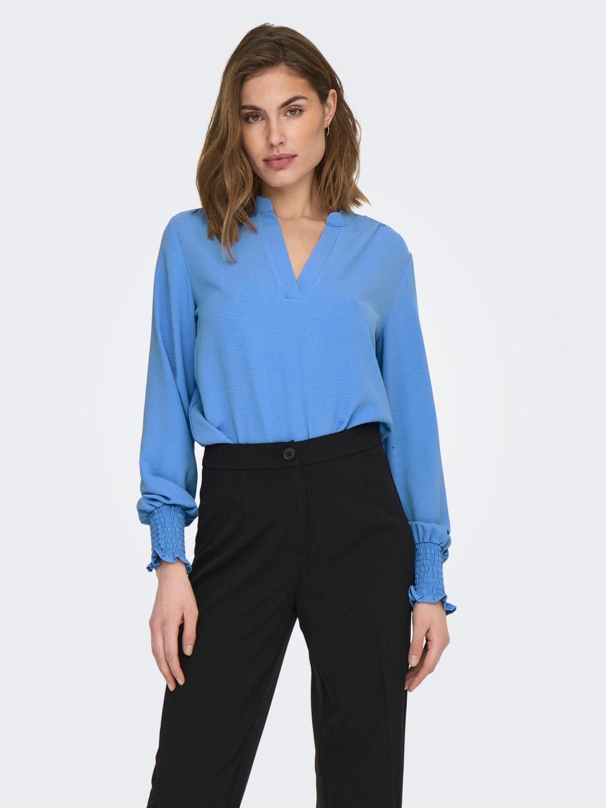 ONLMETTE V-NECK LS SMOCK TOP Provance