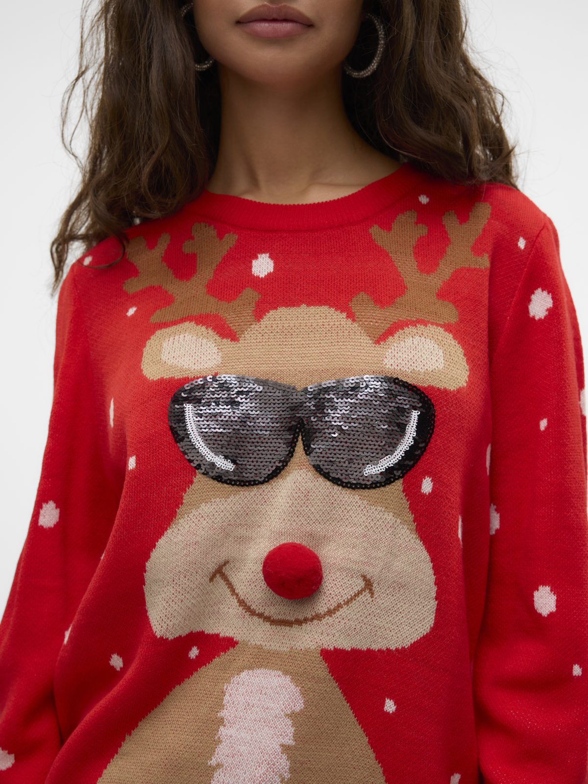 VMNEWTINSEL LS O-NECK BLOUSE XMAS Chinese Red - Bild 4