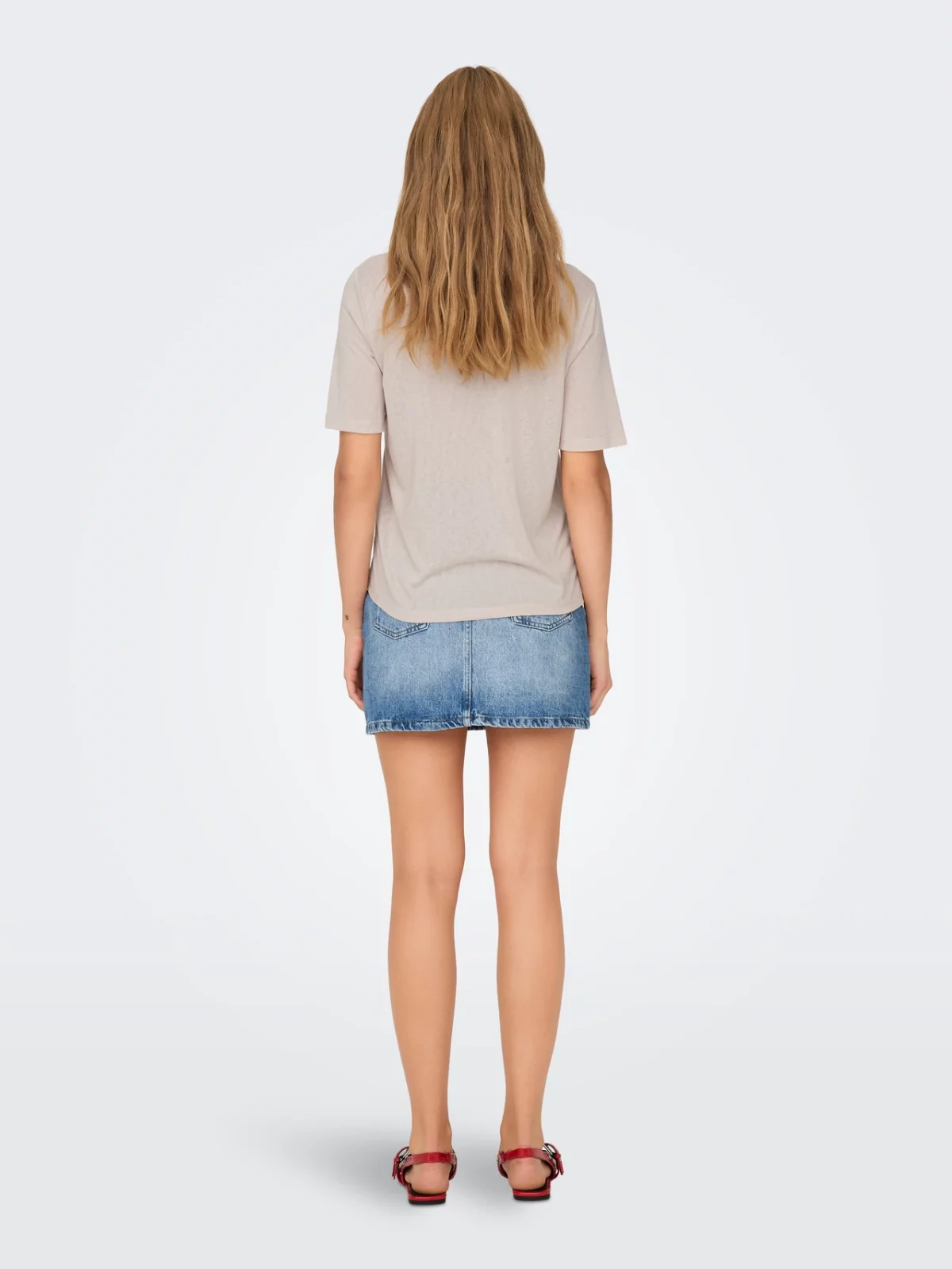 ONLELISE S/S V-NECK TOP Moonbeam