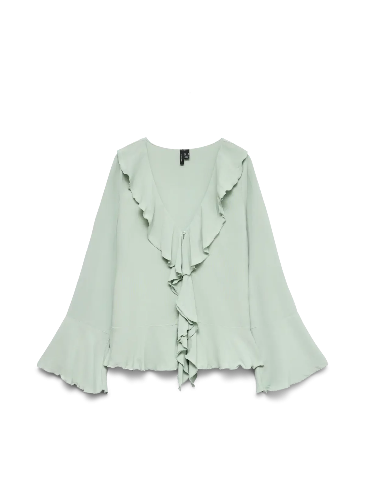 VMMERRY LS FRILL TOP Iceberg Green