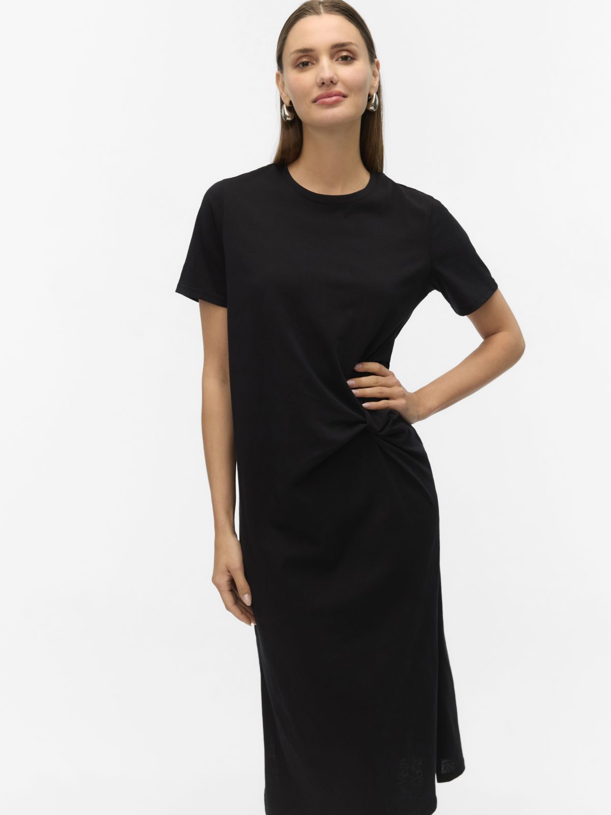 VMTASS SS O-NECK 7/8 DRESS Black