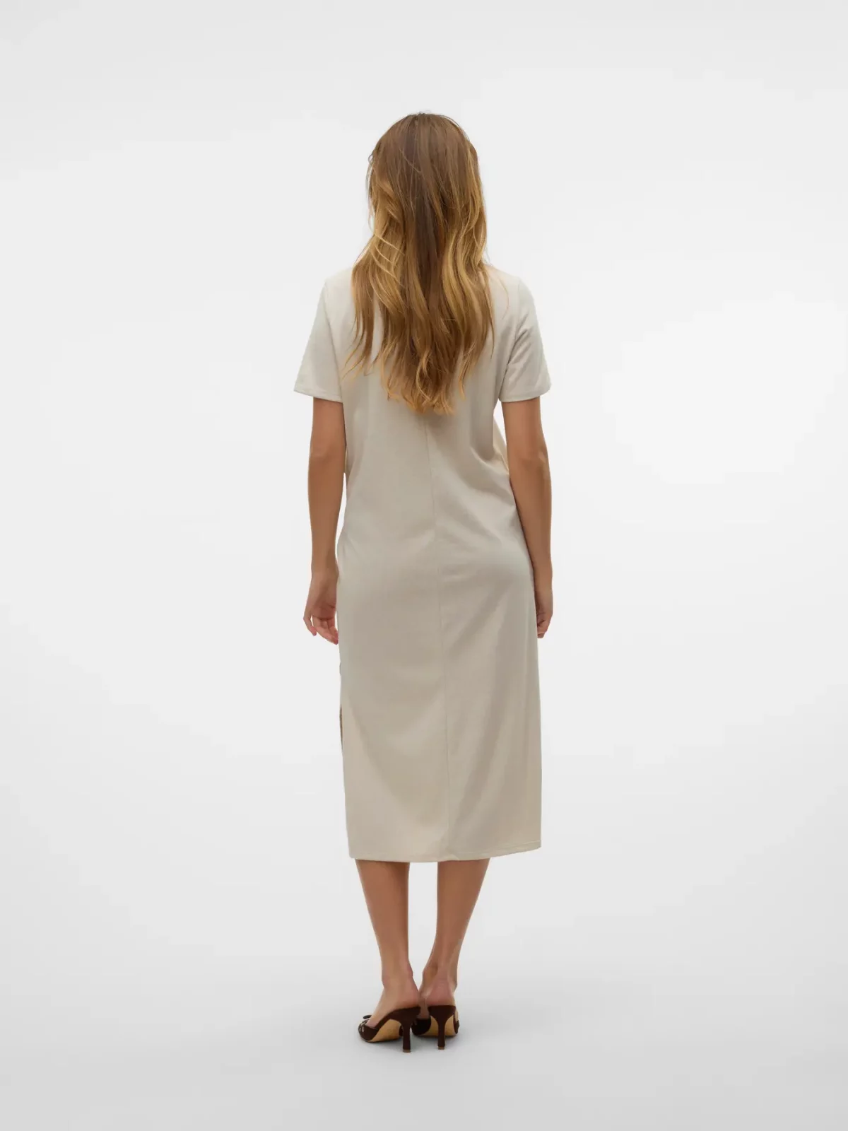 VMTASS SS O-NECK 7/8 DRESS Pumice Stone