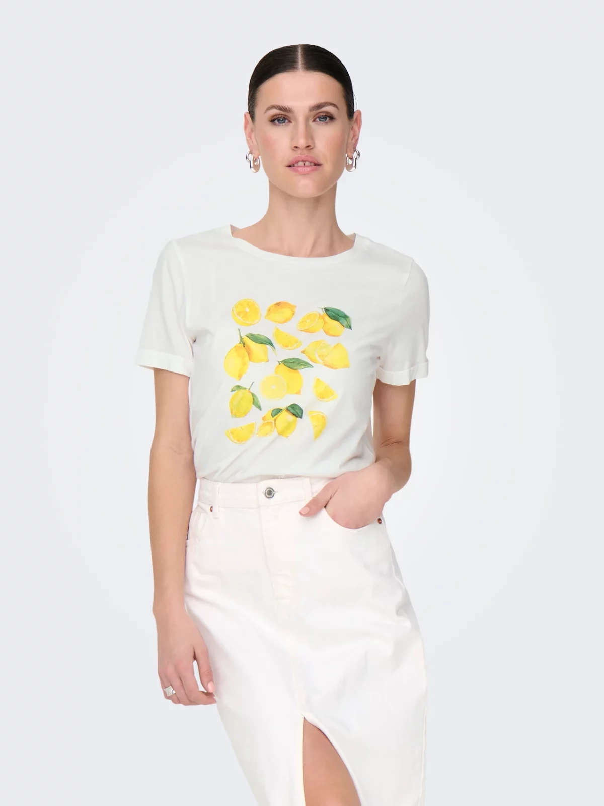 JDYKITTY S/S PRINT TOP Lemon