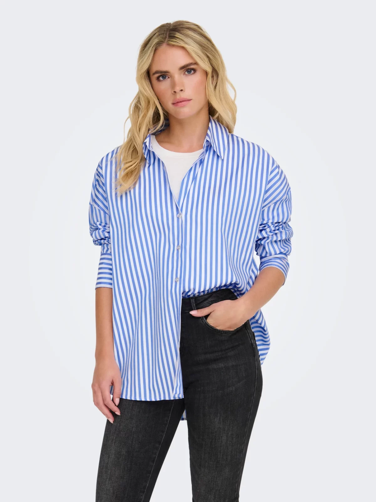 JDYVESPER L/S LOOSE SHIRT Cornflower Blue