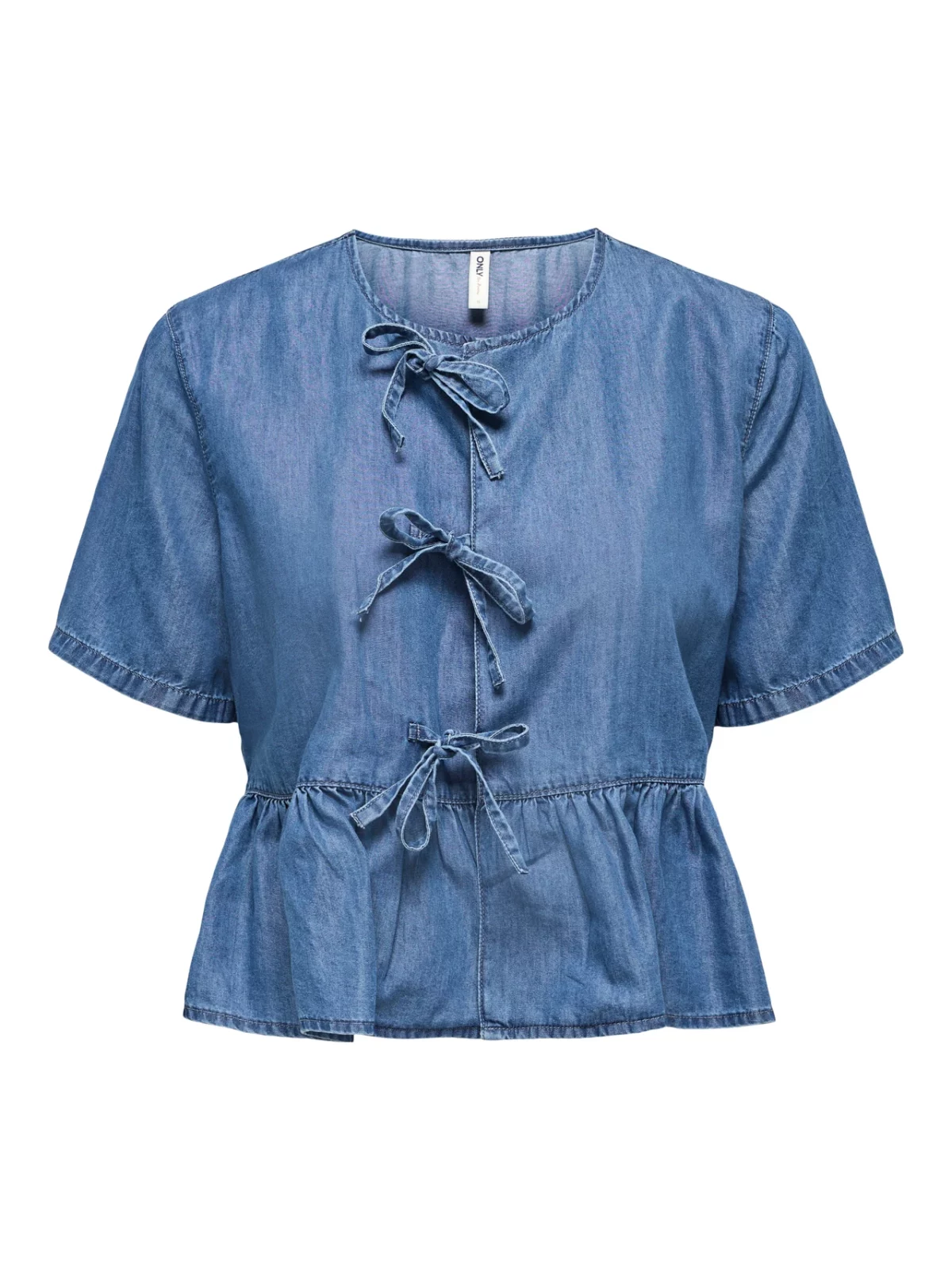 ONLBEA SS BOW DENIM SHIRT