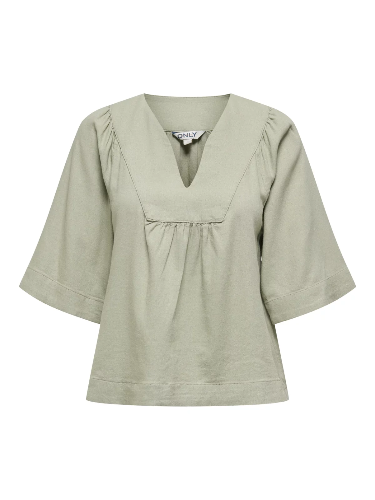 ONLCARO 2/4 V-NECK LINEN TOP Tea