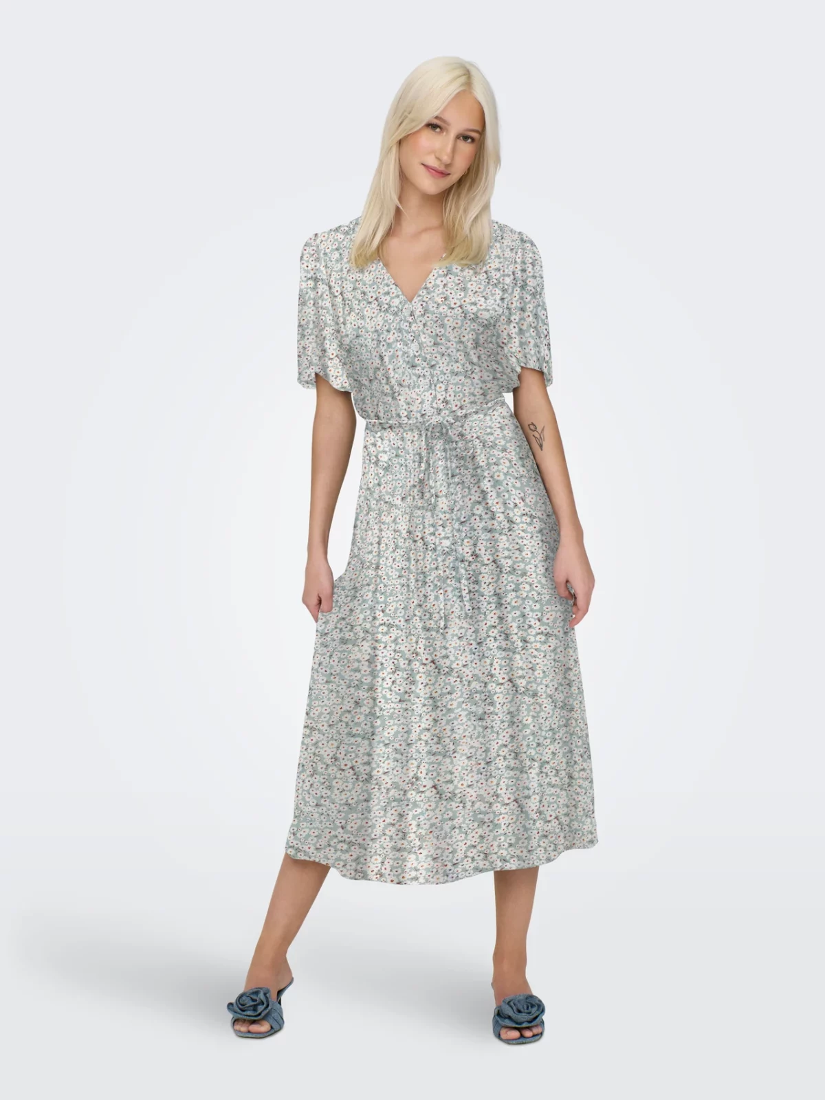 ONLHALIA S/S MIDI DRESS Gray Mist