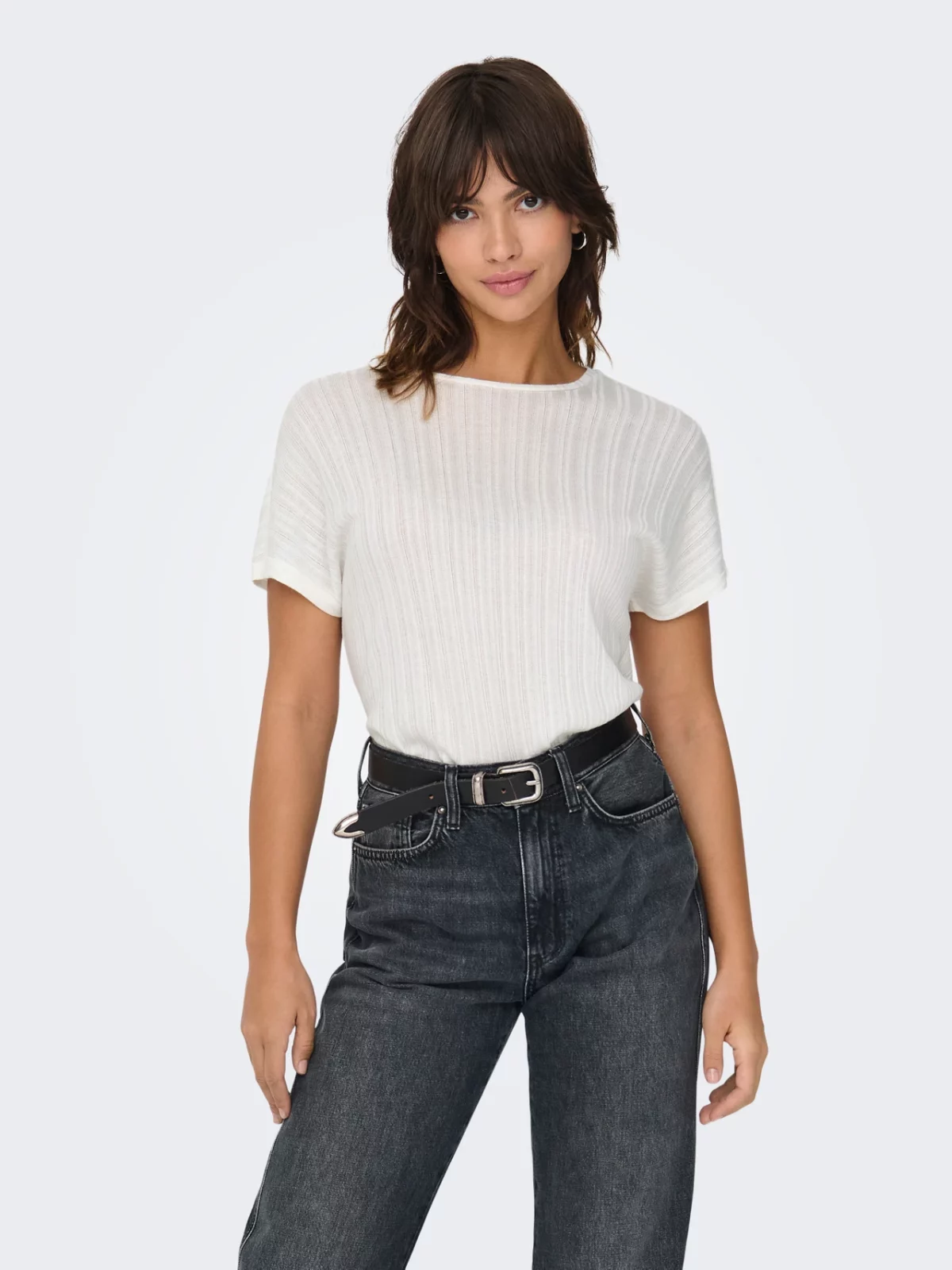 ONLIRINA S/S O-NECK TOP Cloud Dancer