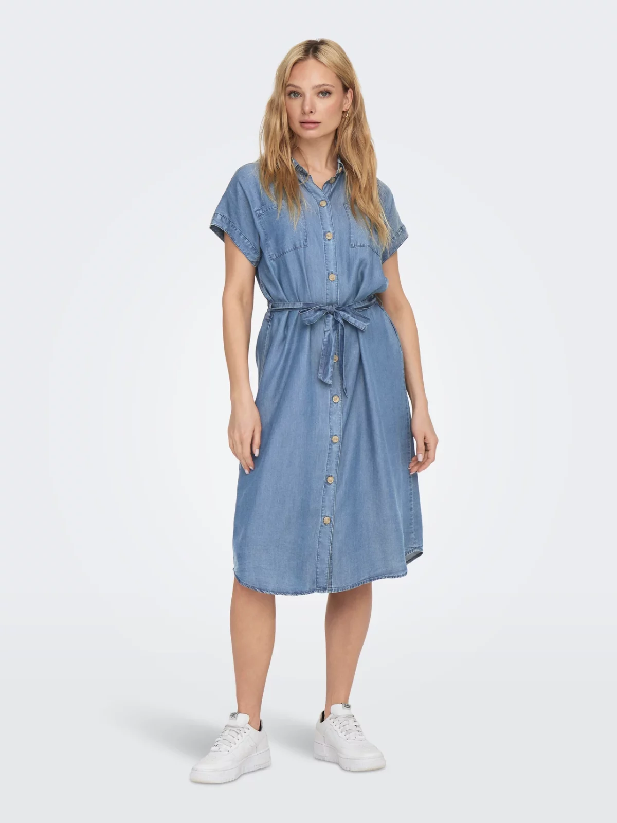 ONLPEMA HANNOVER SS DRESS Medium Blue Denim