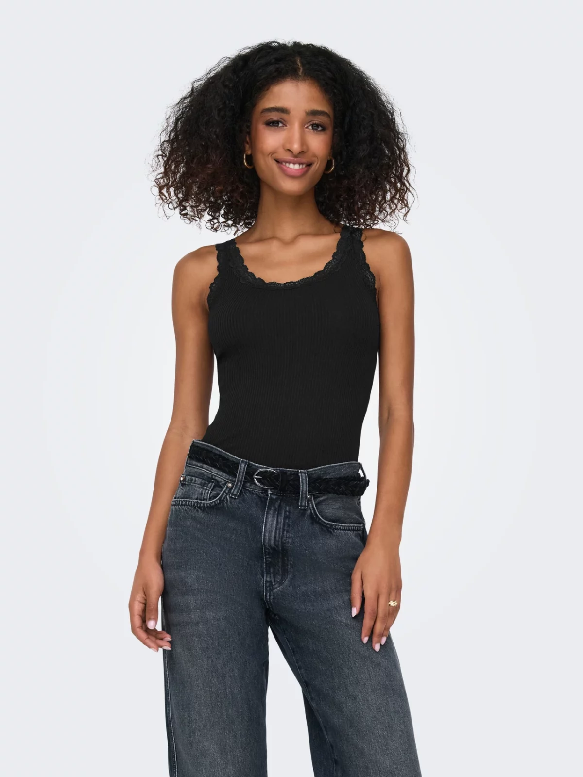 ONLSARA SHARAI LACE TANK TOP Black