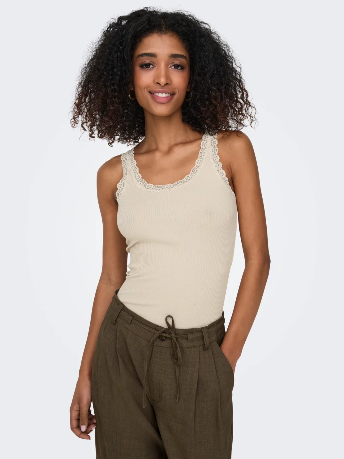 ONLSARA SHARAI LACE TANK TOP Peyote