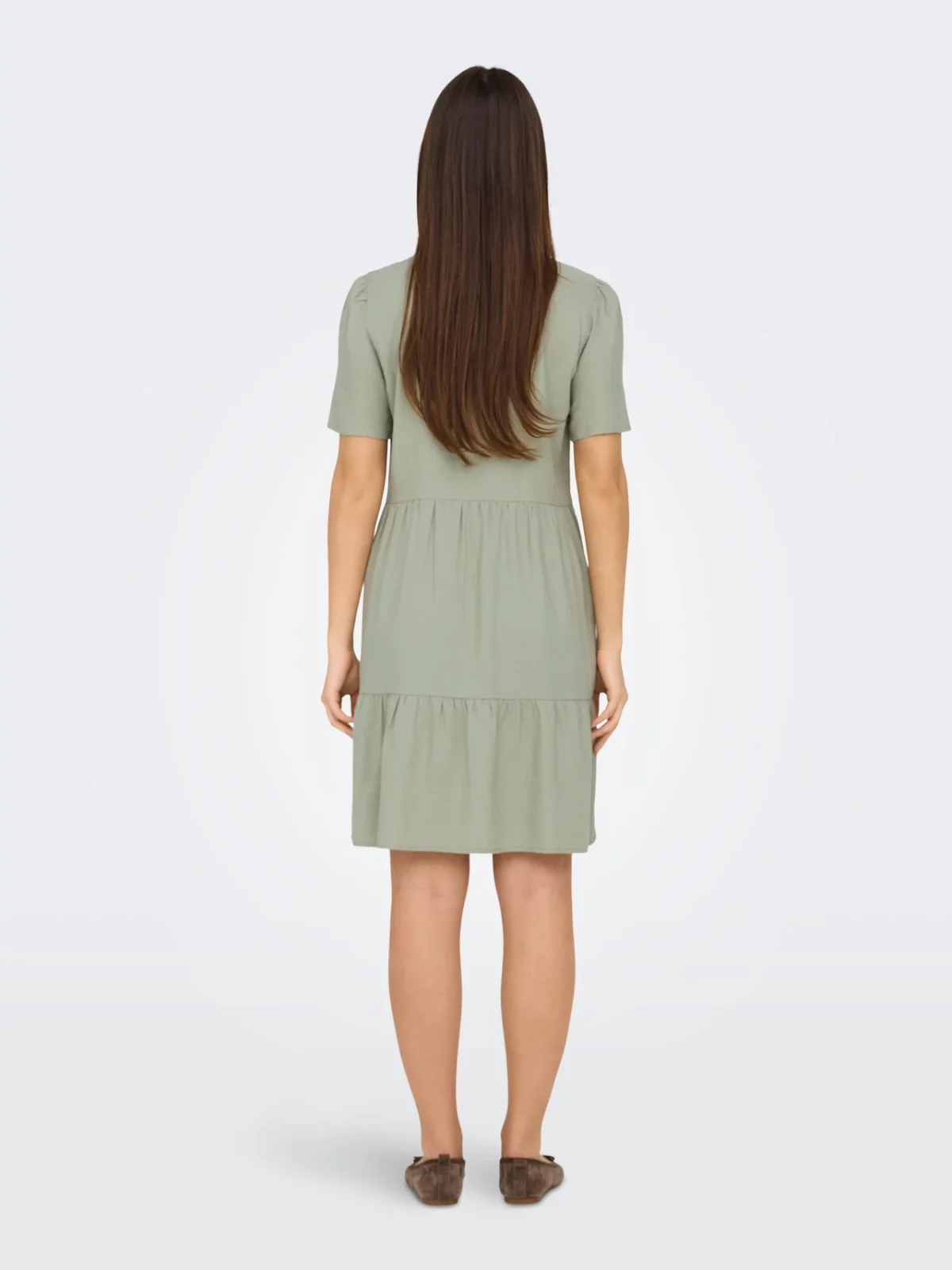 ONLTIRI-CARO S/S V-NECK DRESS Tea