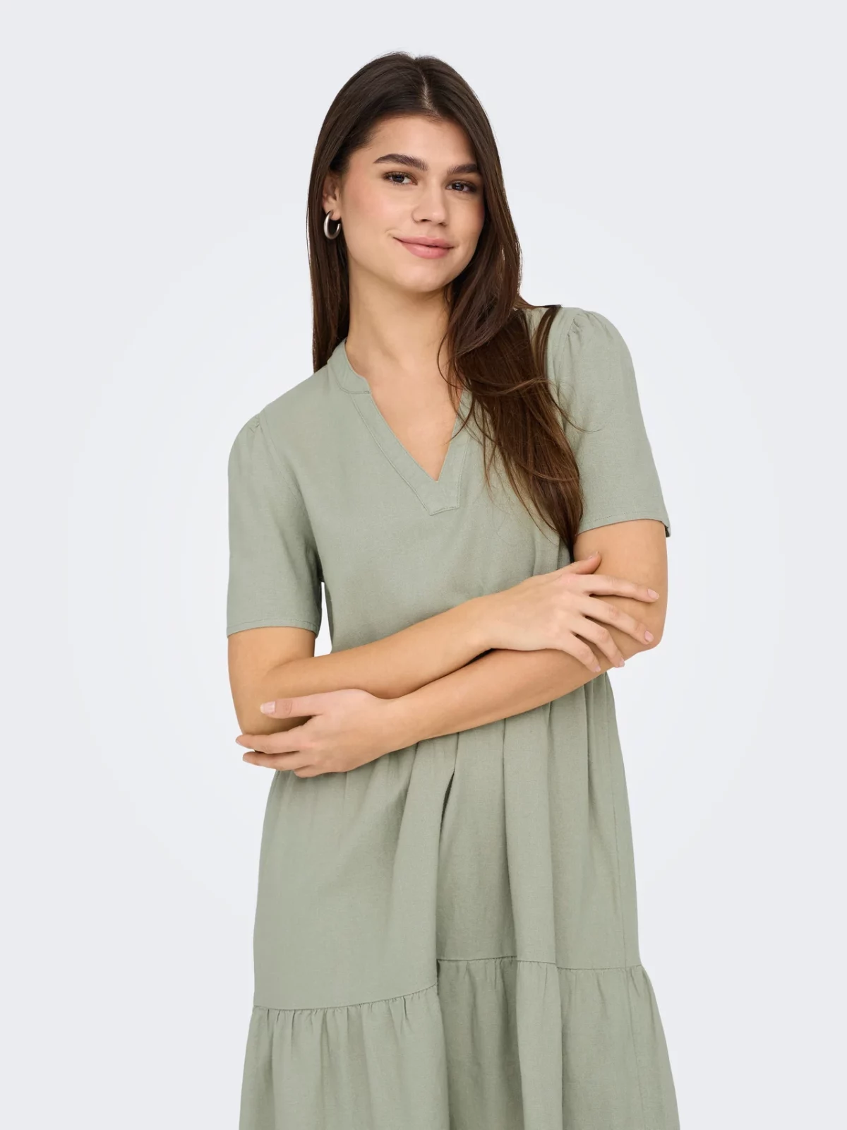 ONLTIRI-CARO S/S V-NECK DRESS Tea