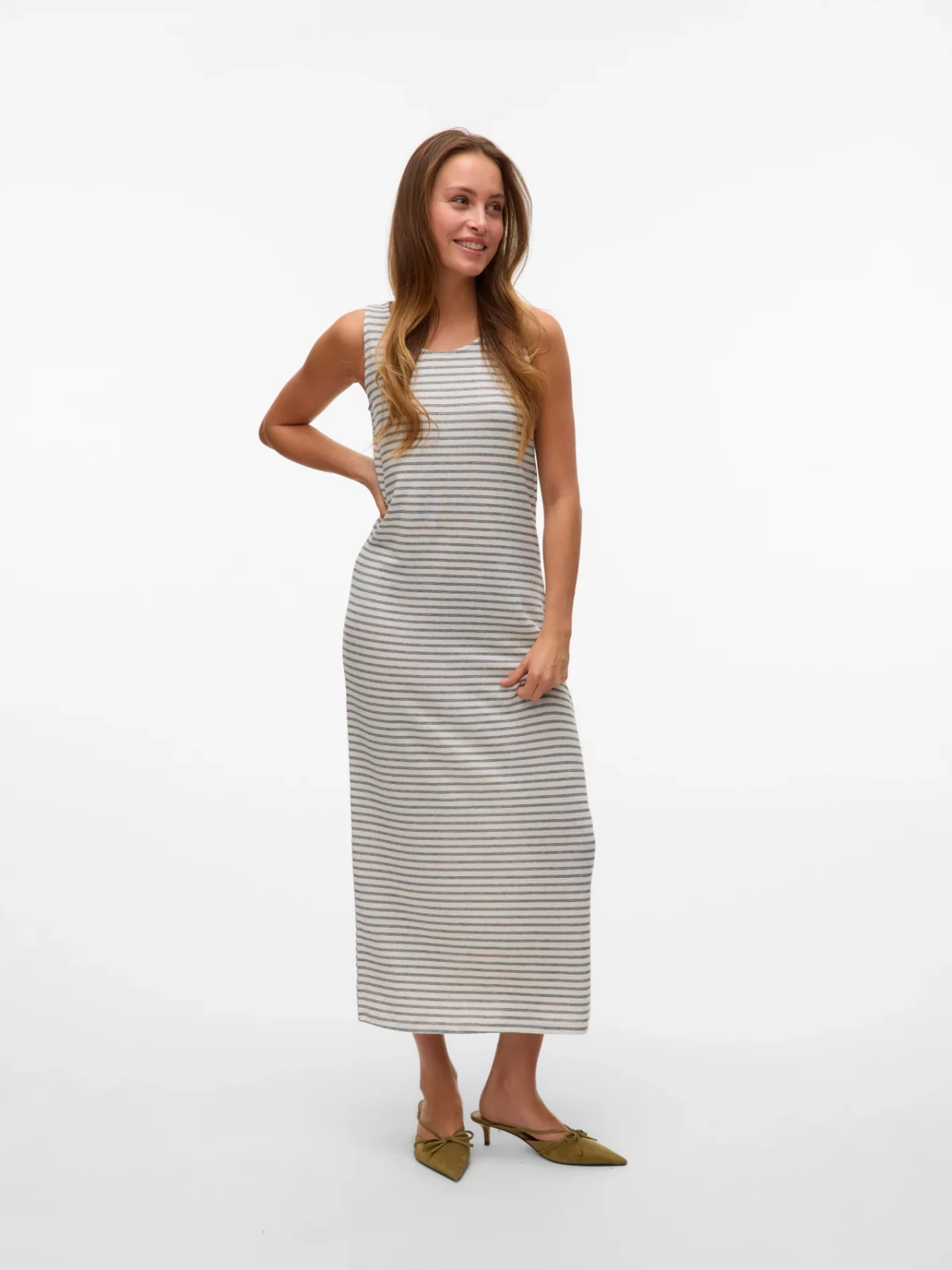 VMGINA SL 7/8 DRESS Oatmeal
