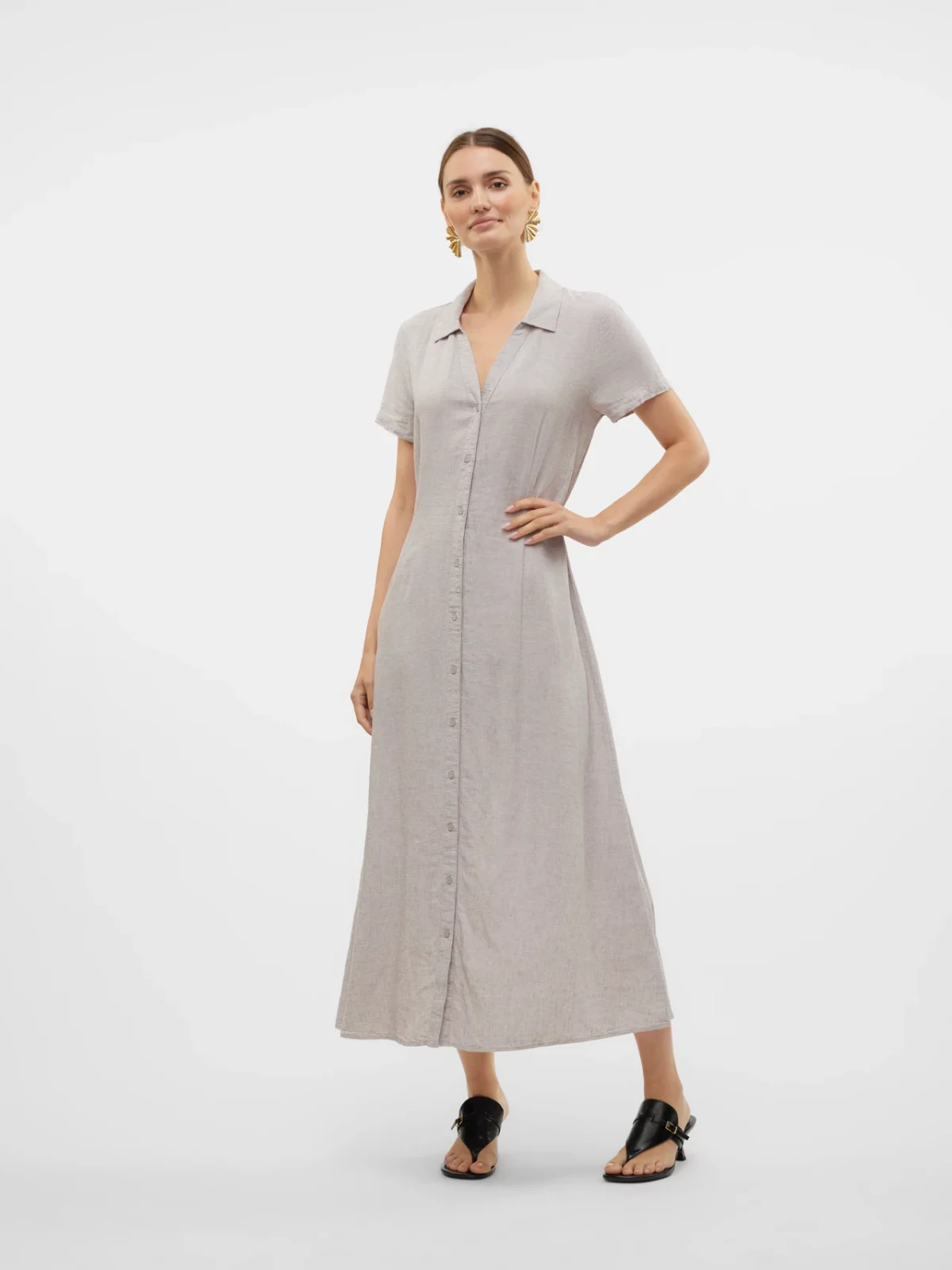VMLINN SS 7/8 VOLUME DRESS Moon Rock