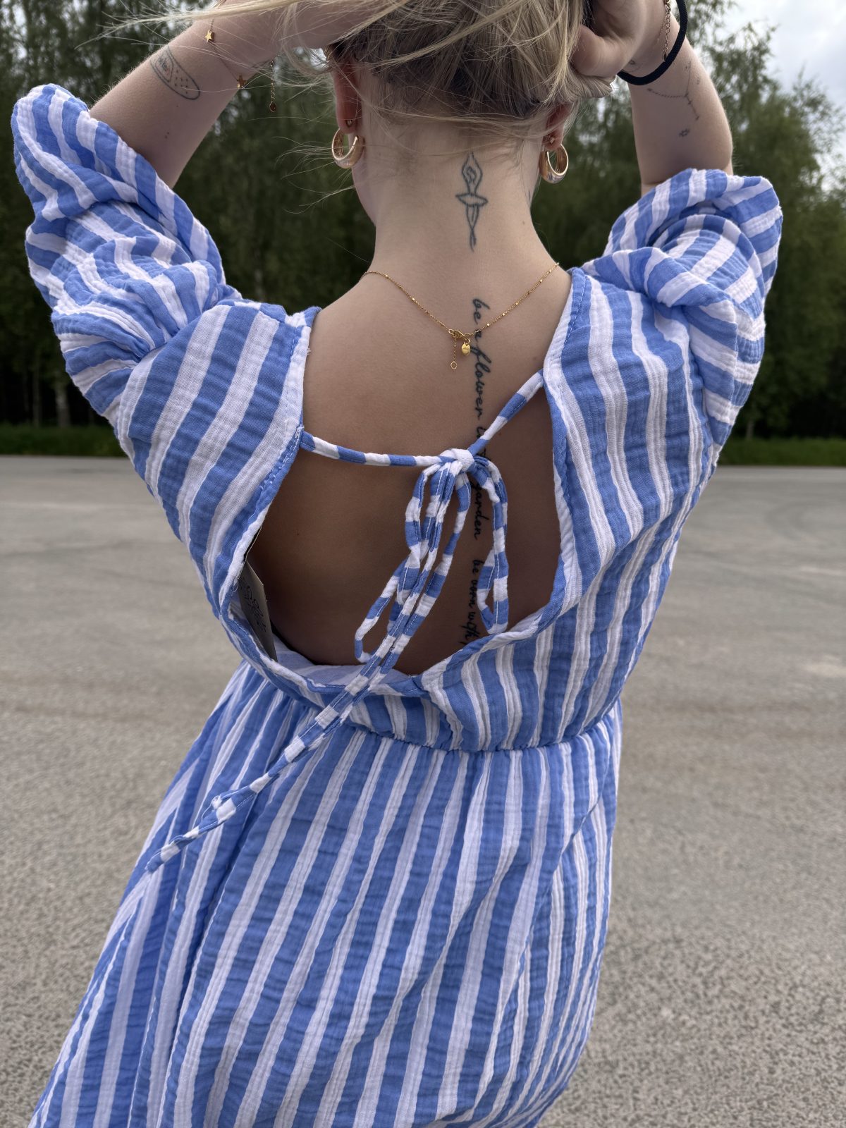 JÖRLEVIK SUMMERDRESS Striped Blue