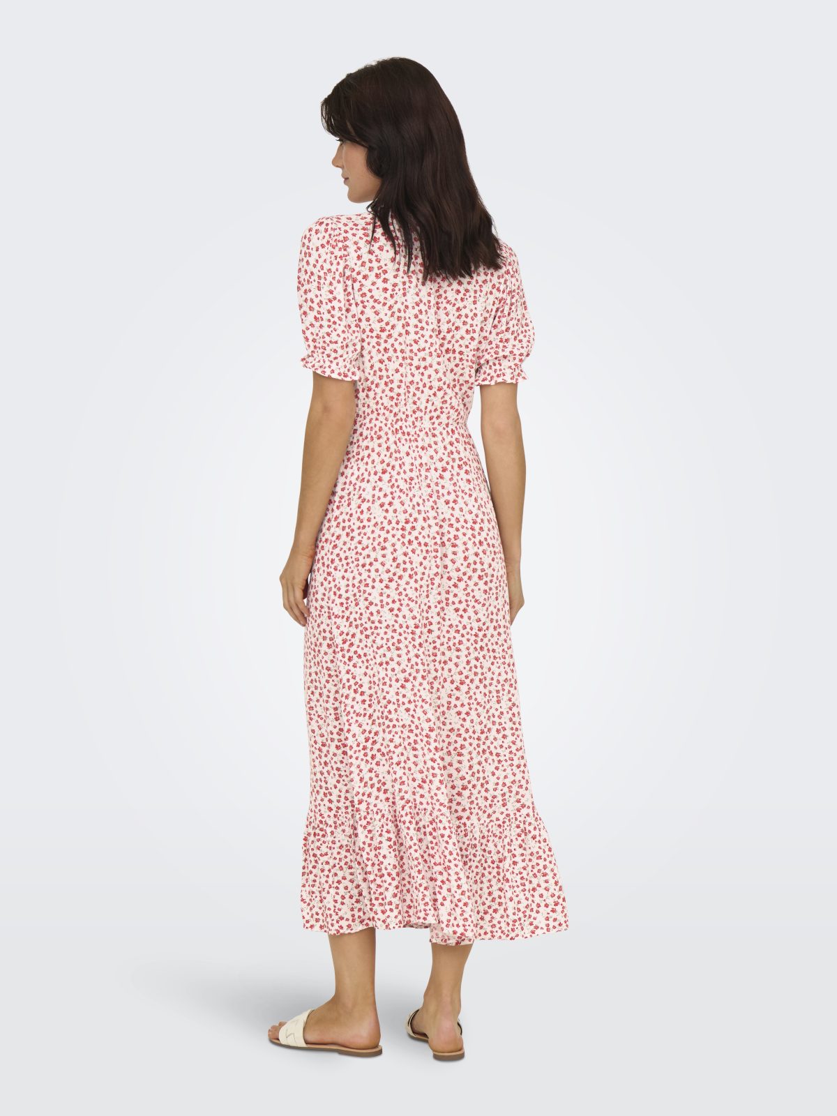 ONLCHIANTI S/S LONG DRESS Red Lucy Flower