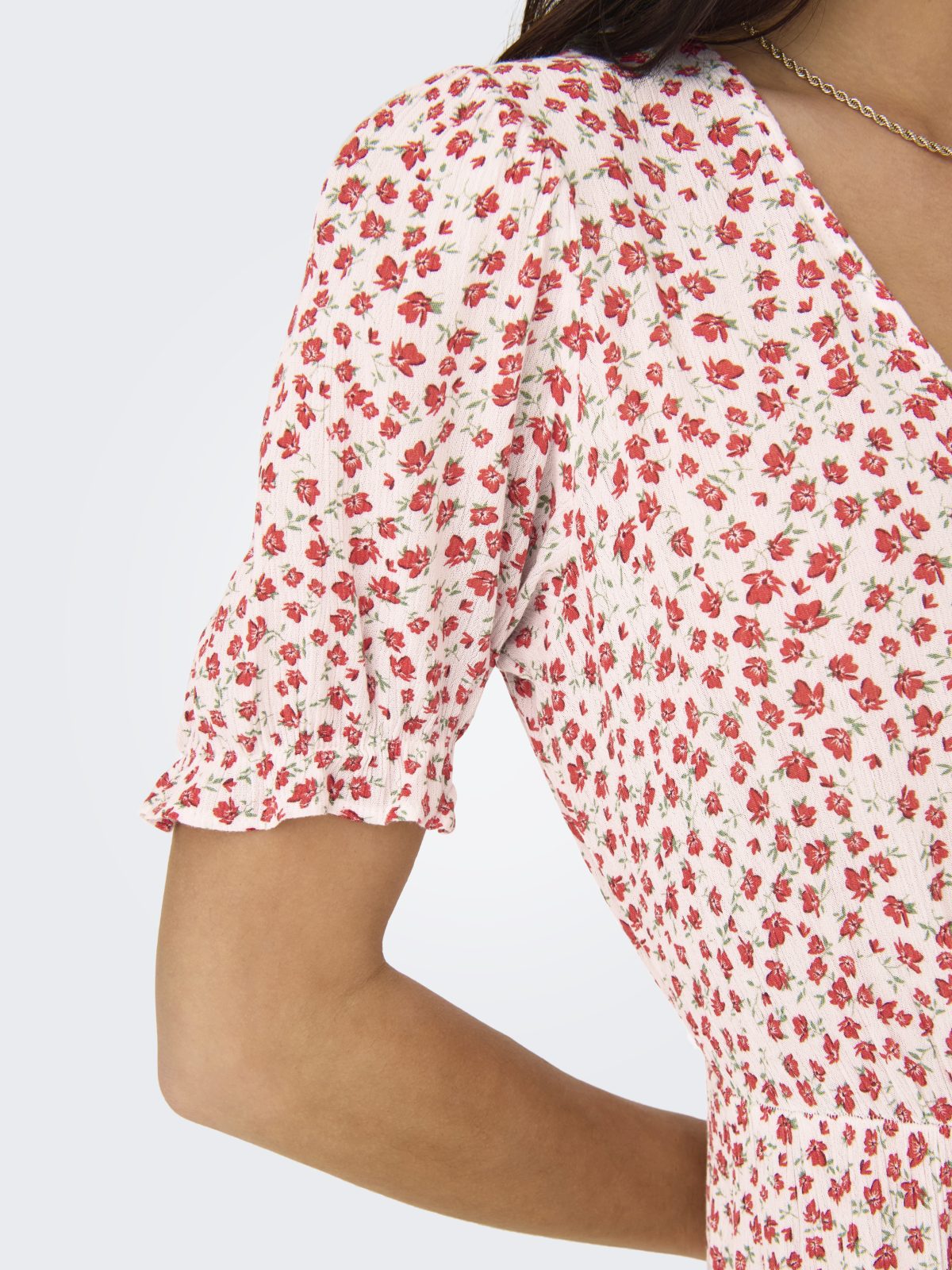 ONLCHIANTI S/S LONG DRESS Red Lucy Flower