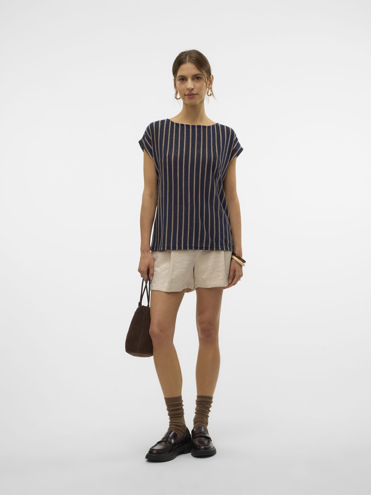 VMLANA SS BOAT NECK TOP Navy Blazer