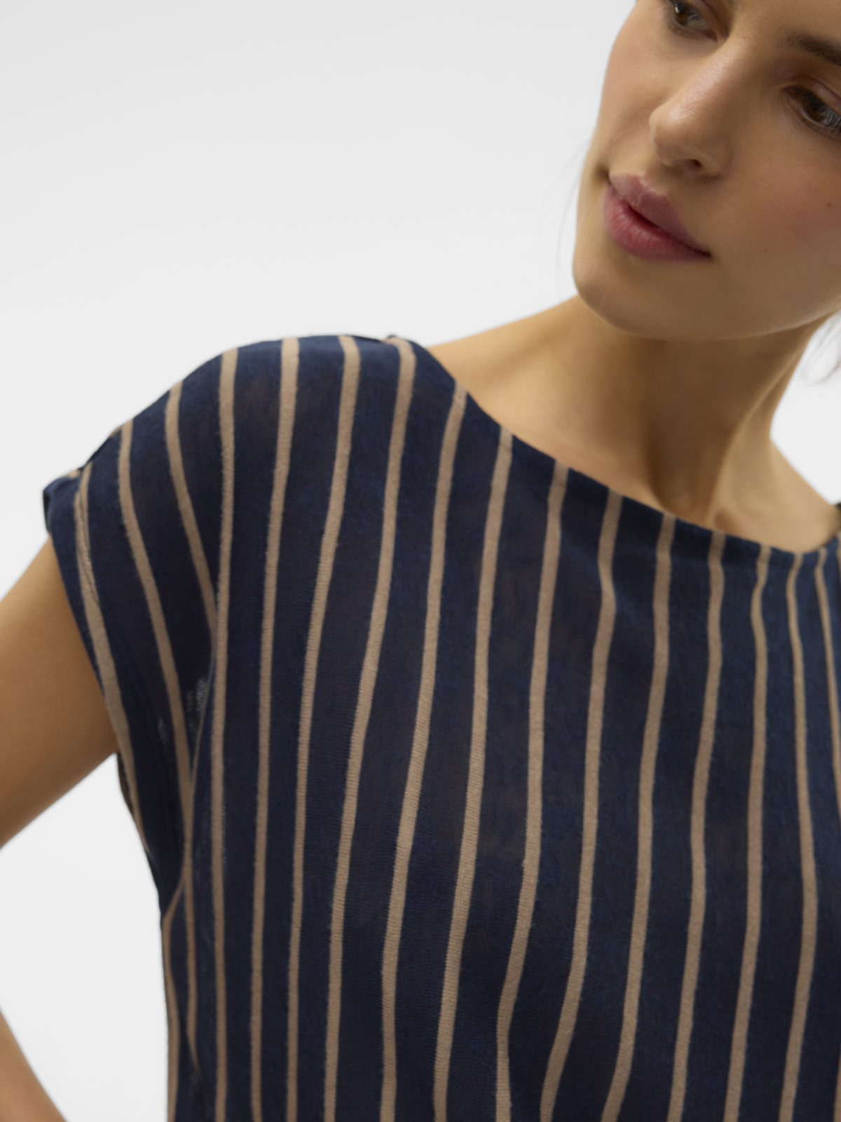 VMLANA SS BOAT NECK TOP Navy Blazer