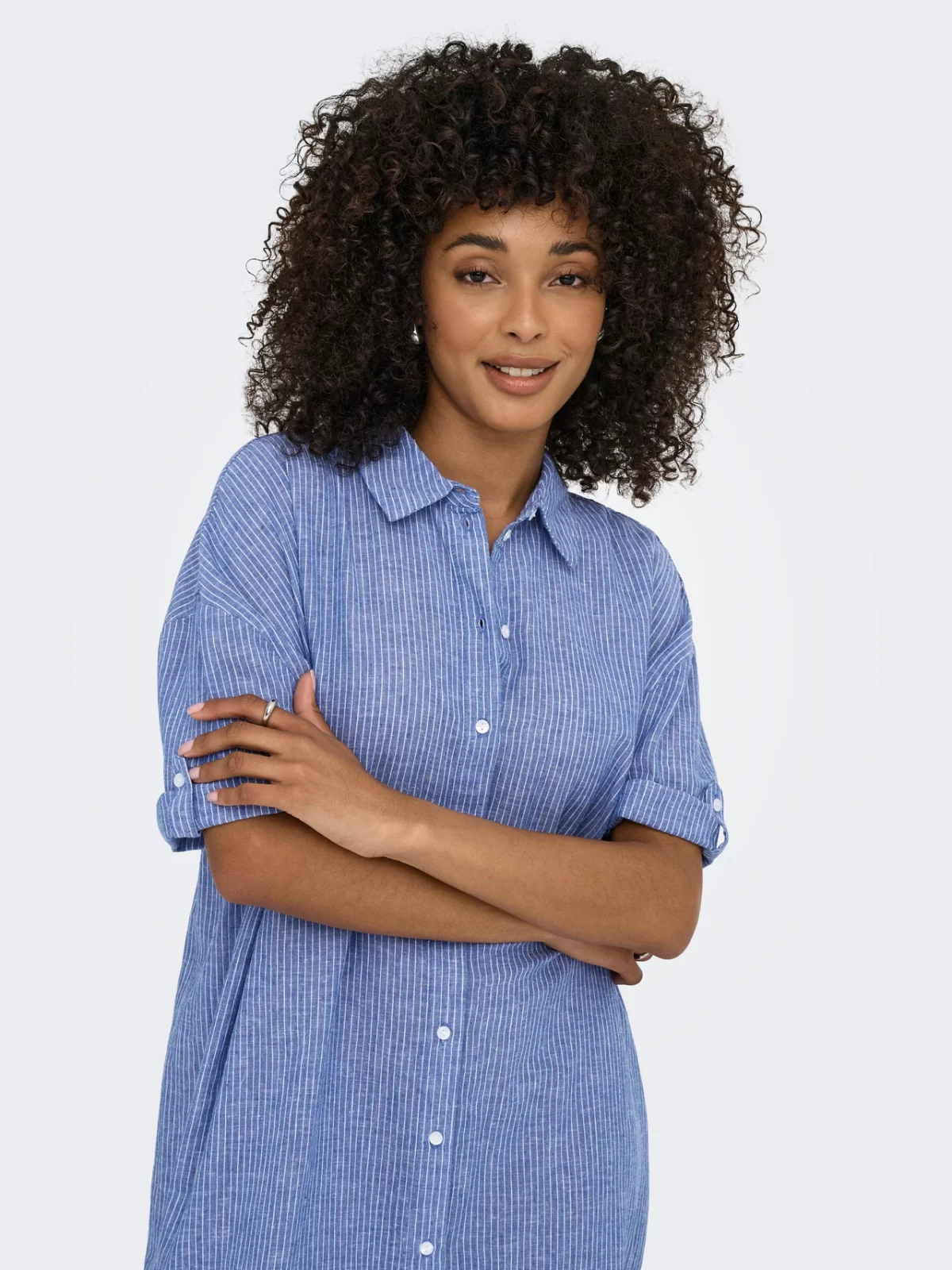 JDYMILA 2/4 LINEN MIDI DRESS Star Sapphire