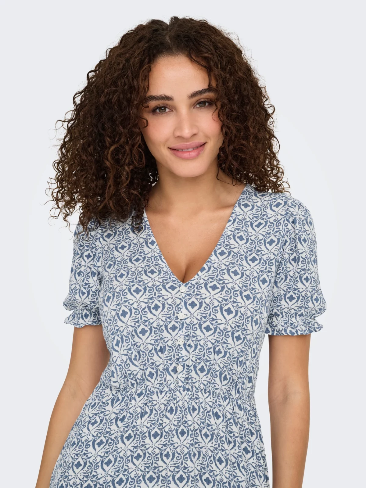ONLCHIANTI S/S LONG DRESS Smith Blue Graphic