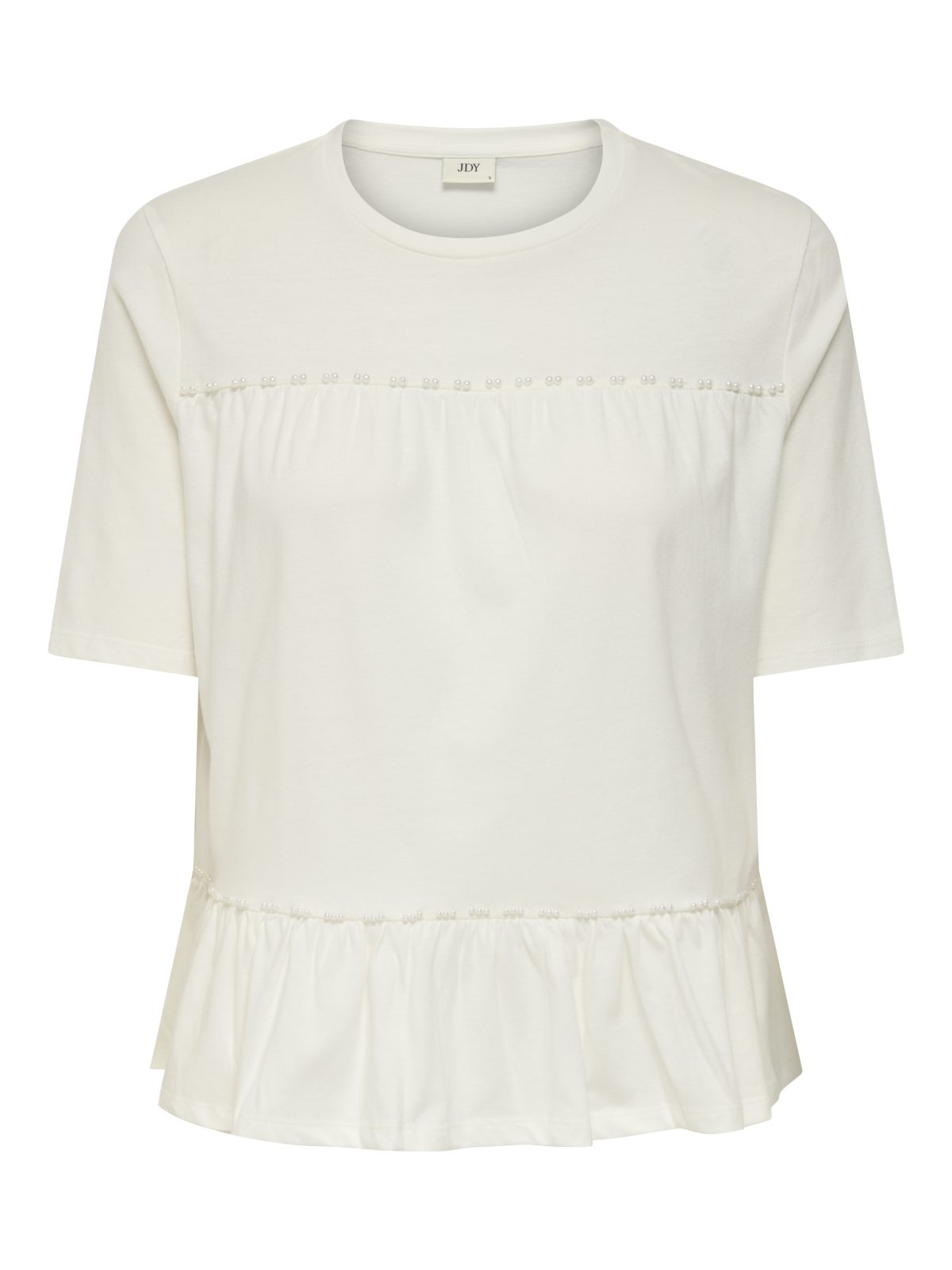 JDYPOULA S/S PEARL TOP Cloud Dancer