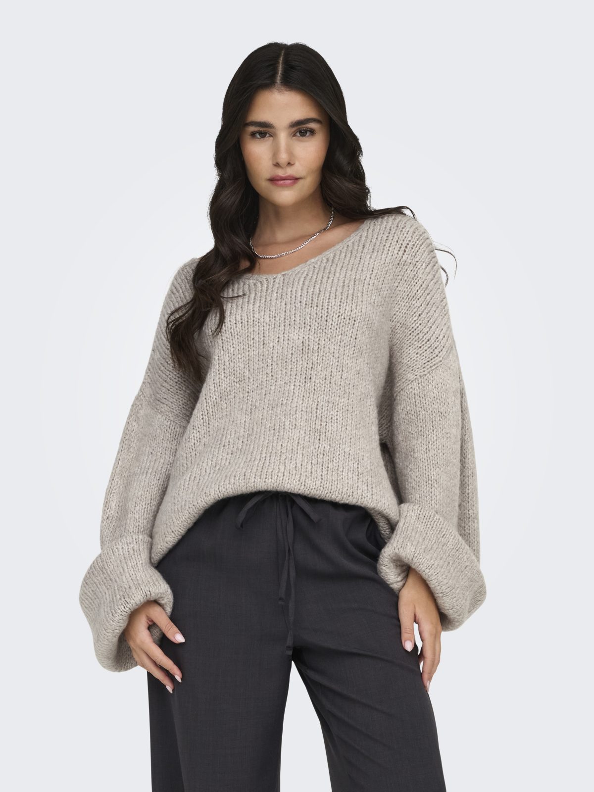 JDYDINEA L/S REVERSIBLE PULLOVER Chateau Gray - Bild 3