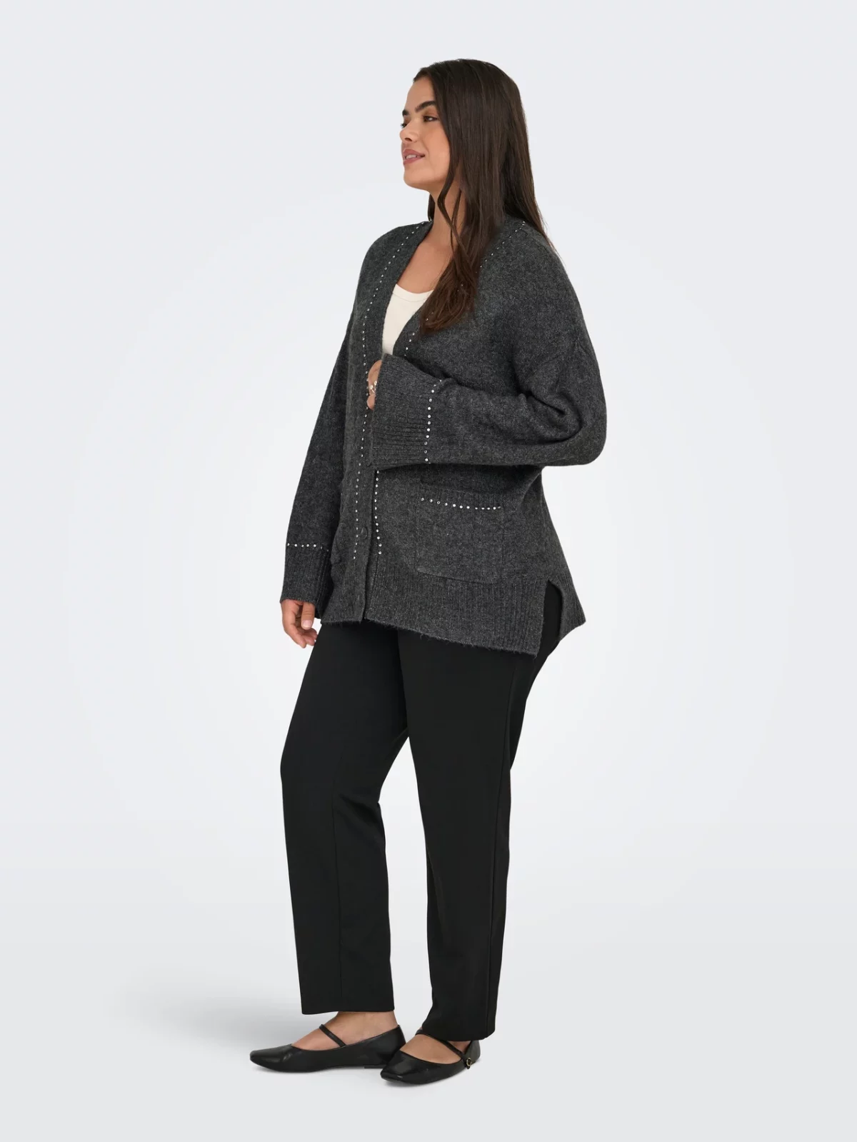 CARELSIE STUDS CARDIGAN Medium Grey - Bild 5