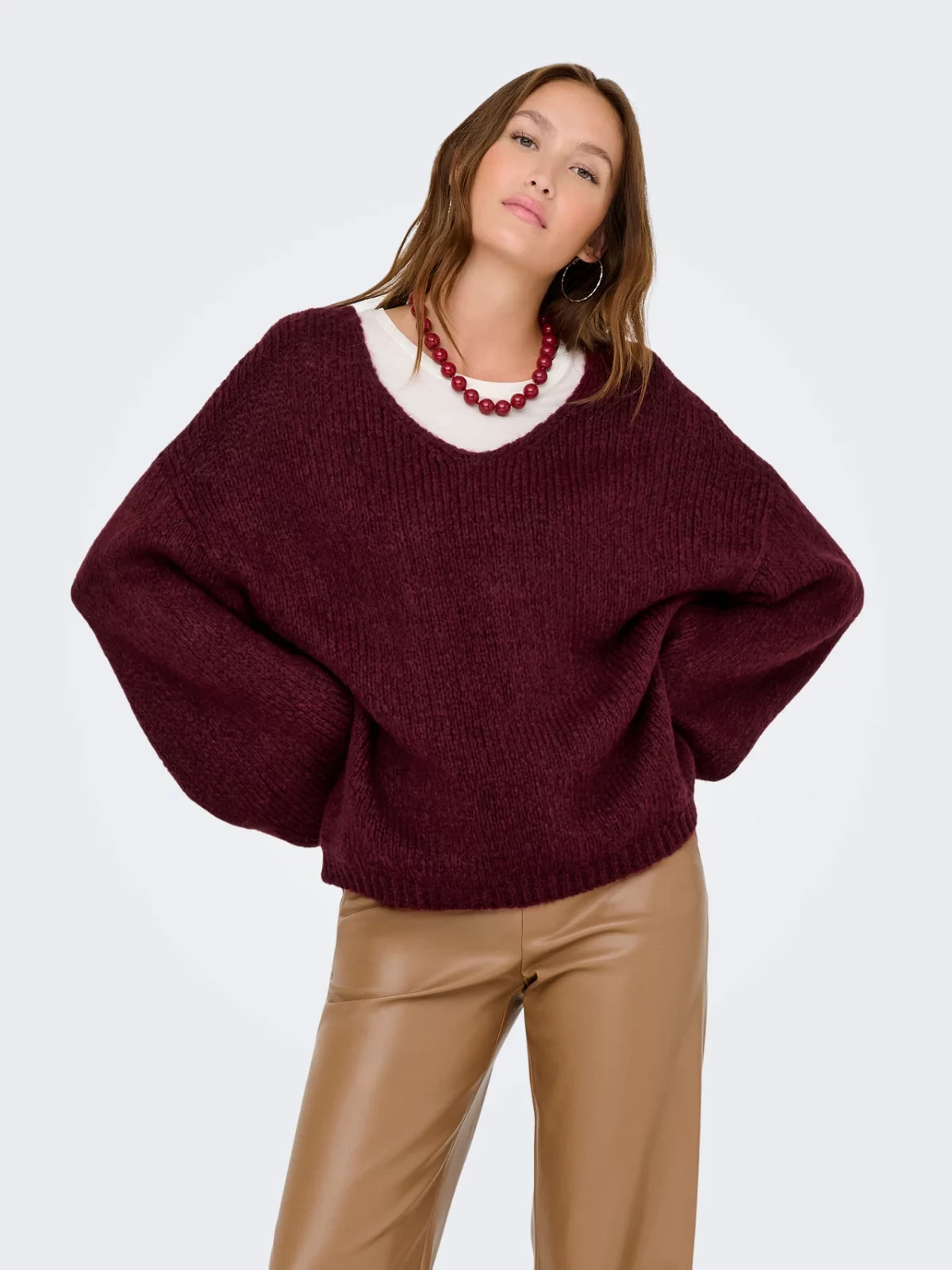 JDYDINEA L/S REVERSIBLE PULLOVER Cabarnet - Bild 3