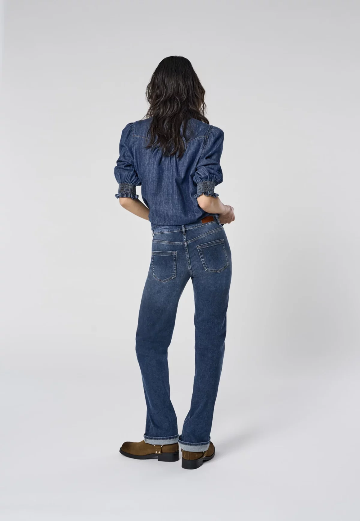 ONLBLUSH MID STRAIGHT Dark Blue Denim - Bild 3