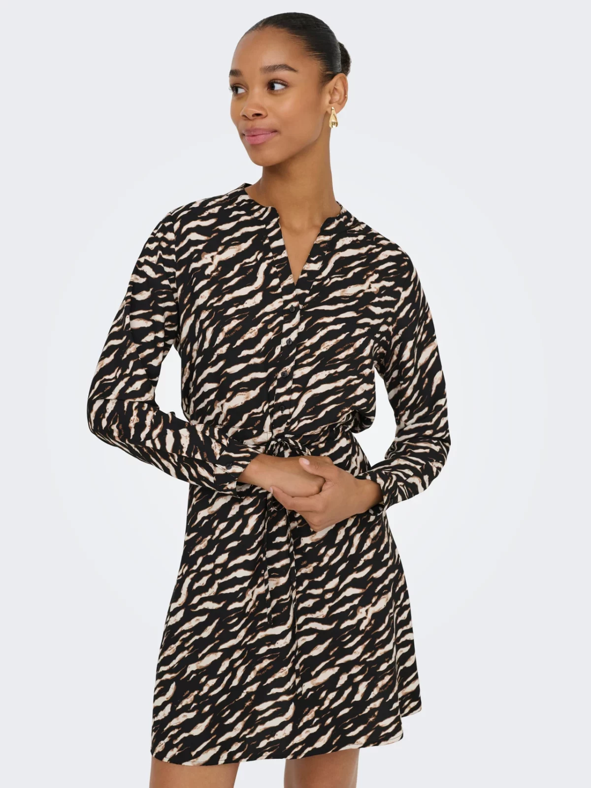 ONLCORY L/S V-NECK TUNIC Drifting Zebra - Bild 4