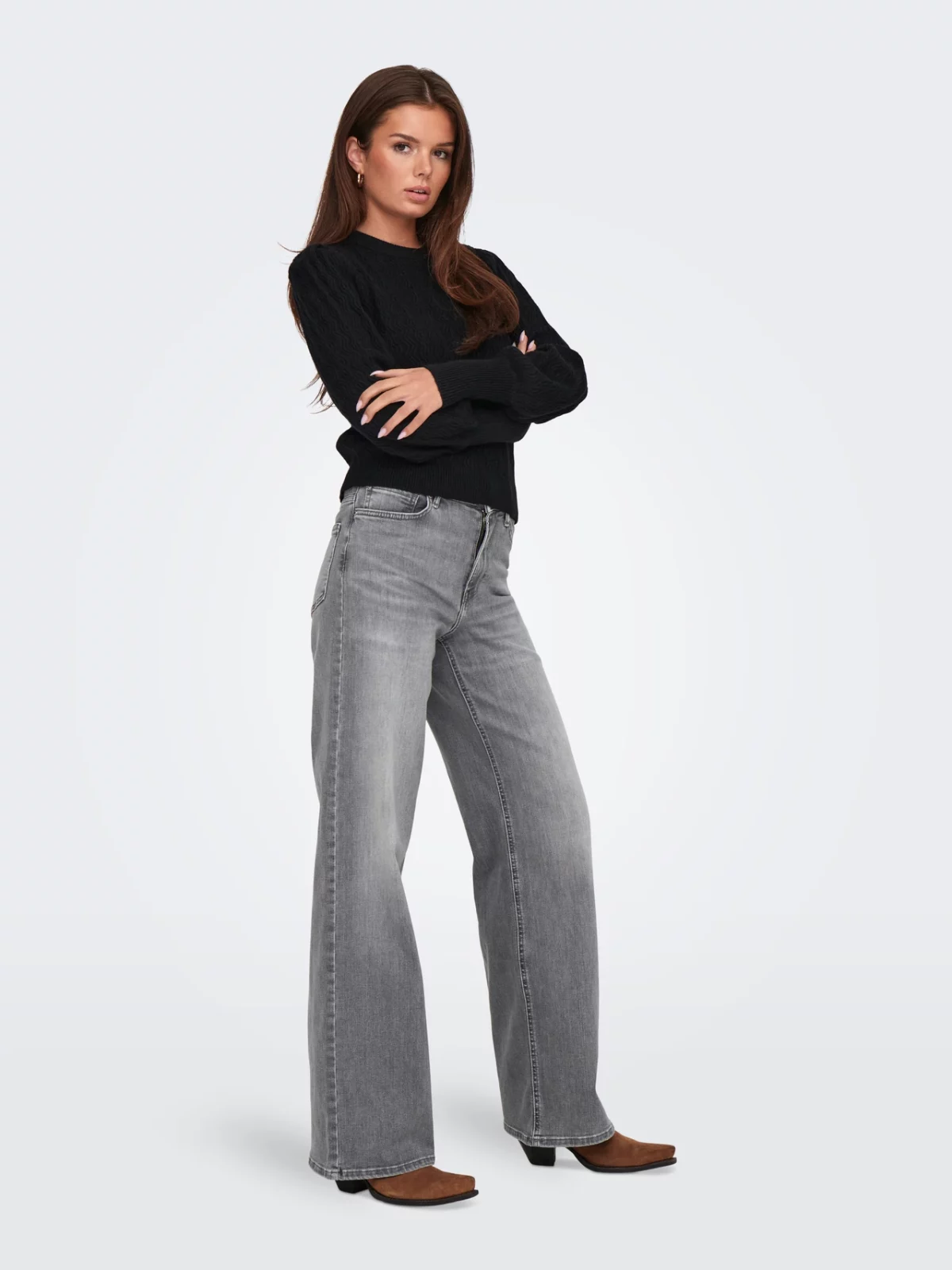 ONLMADISON BLUSH WIDE Light Grey Denim - Bild 4
