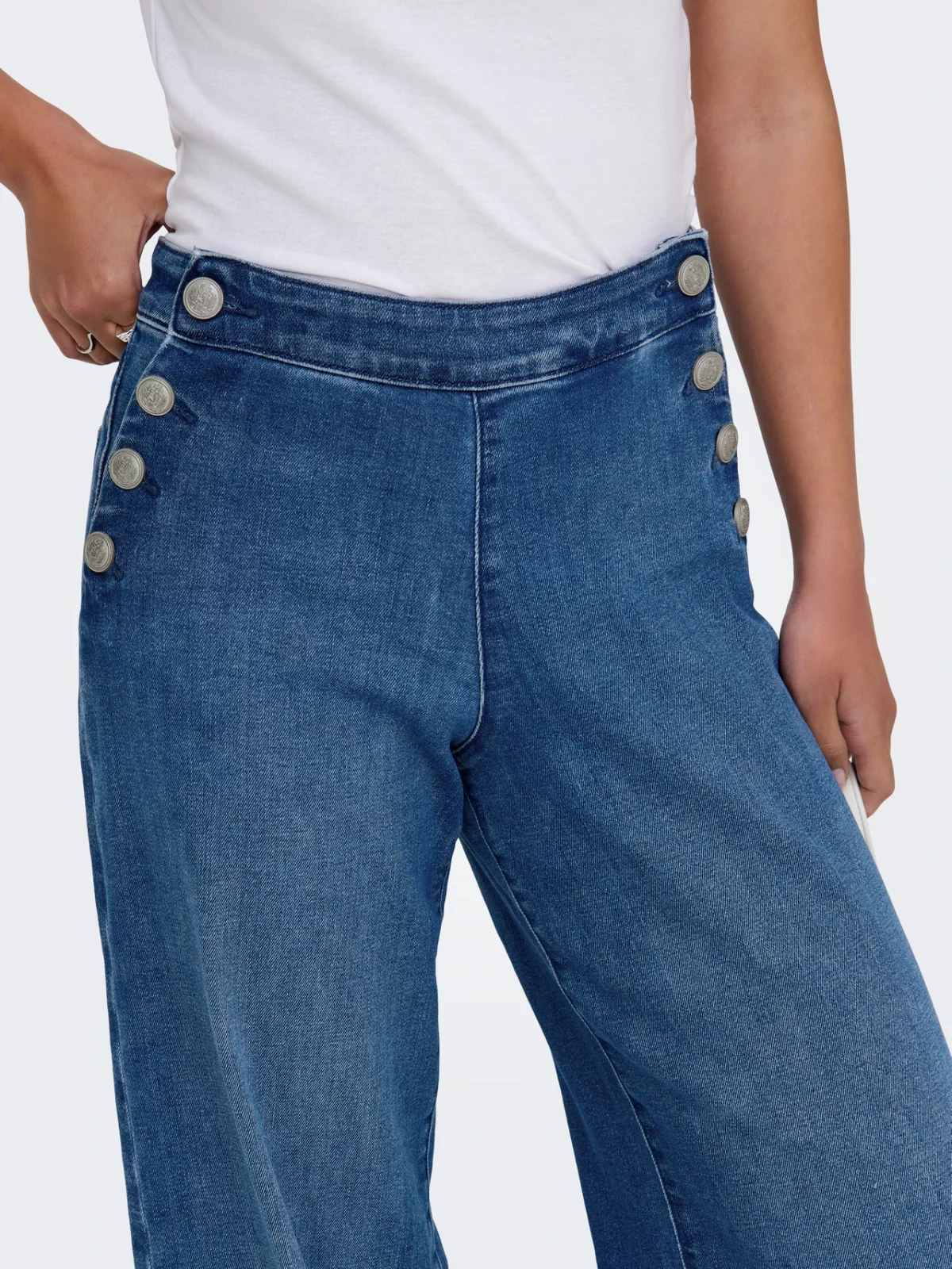 ONLMADISON BUTTON WIDE Medium Blue Denim - Bild 5