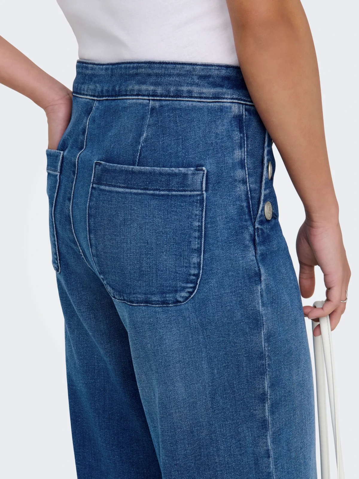 ONLMADISON BUTTON WIDE Medium Blue Denim - Bild 6