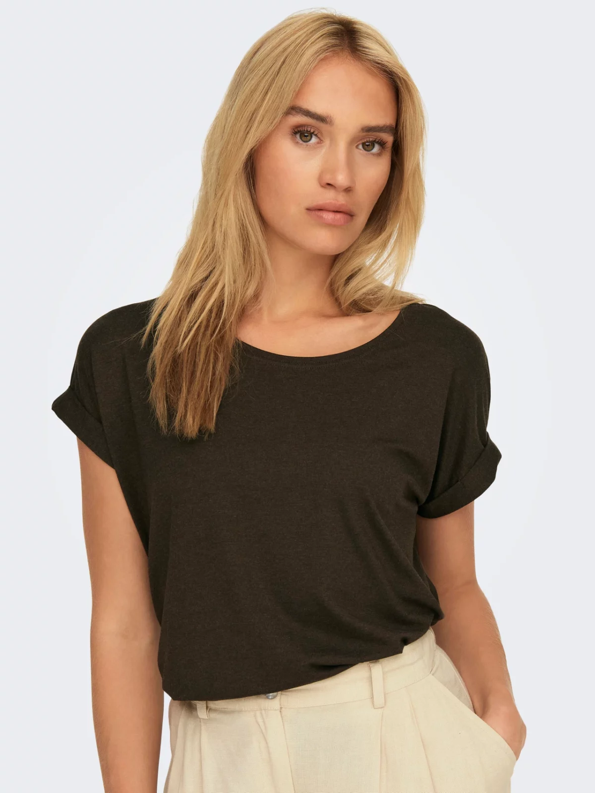 ONLMOSTER S/S O-NECK TOP Demitasse - Bild 4