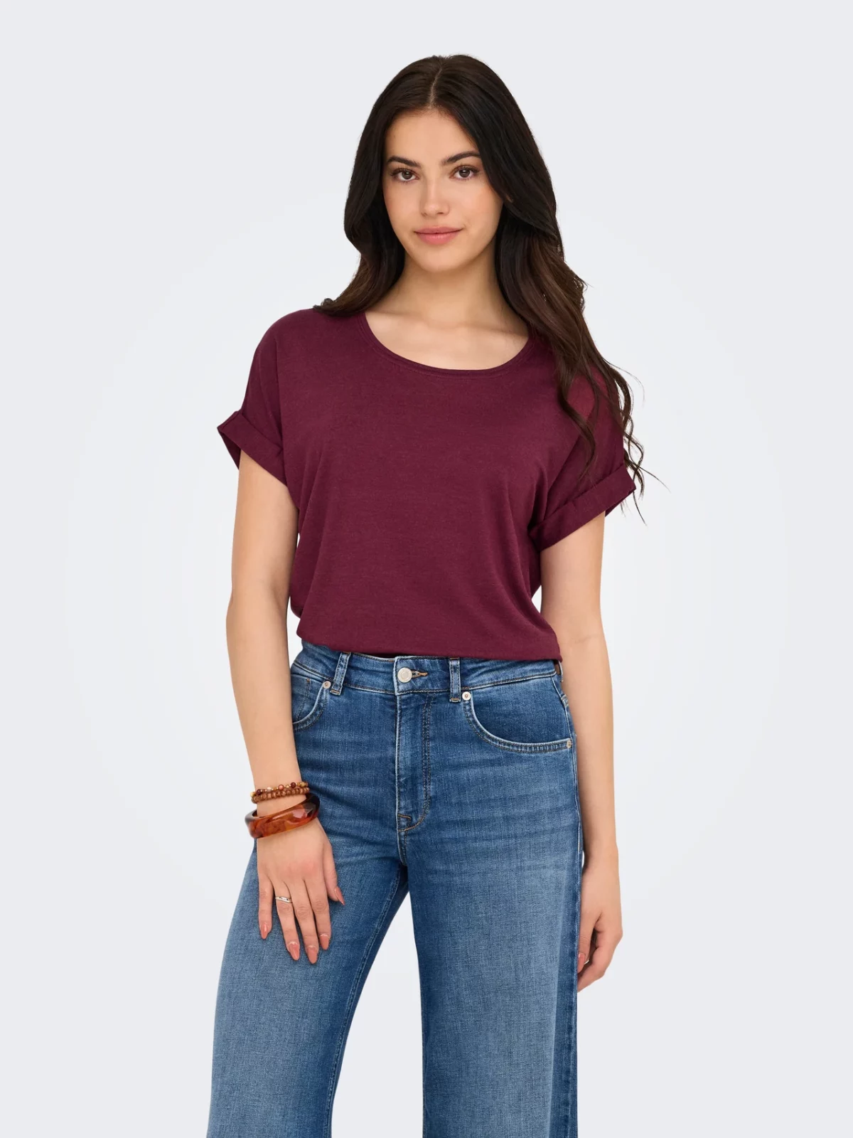 ONLMOSTER S/S O-NECK TOP Burgundy - Bild 3