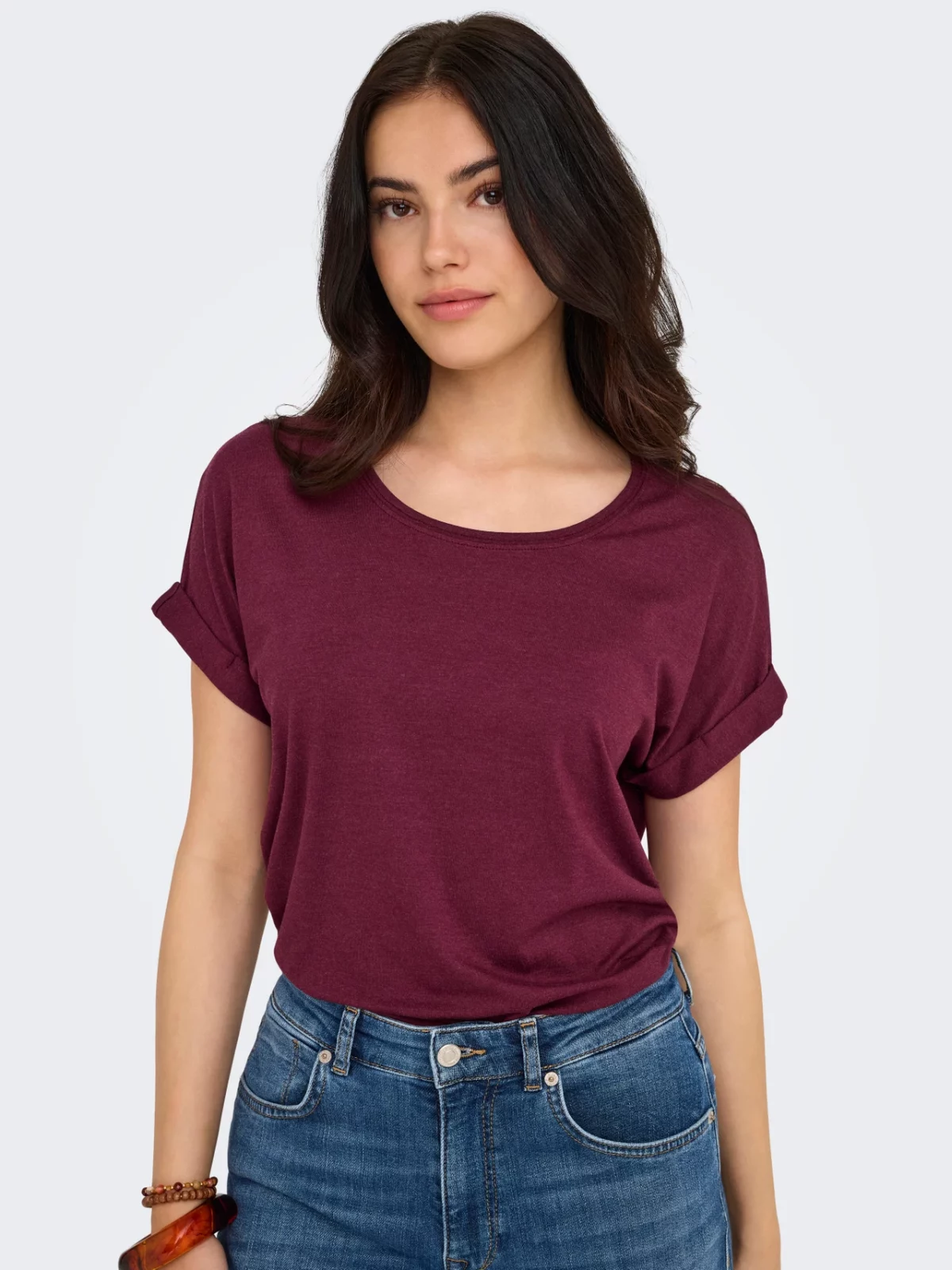 ONLMOSTER S/S O-NECK TOP Burgundy - Bild 4