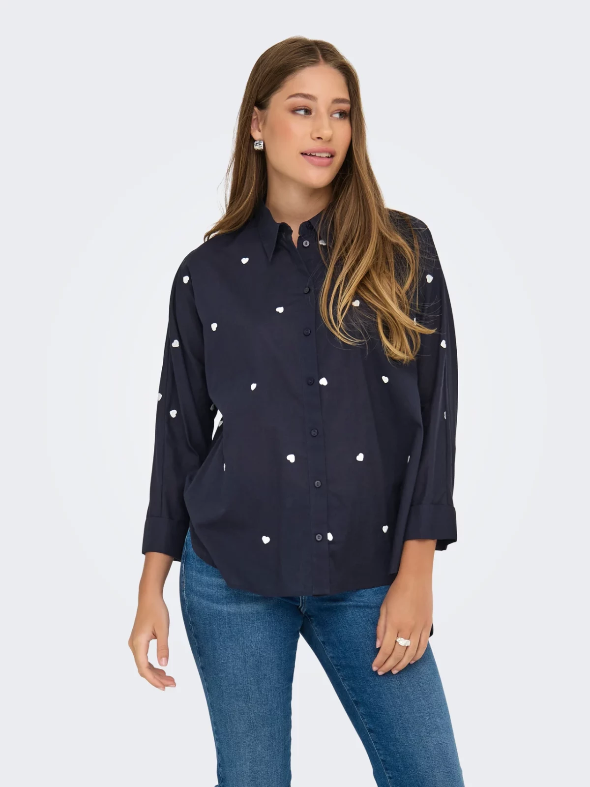 ONLNEW LINA GRACE LS EMB SHIRT Night Sky - Bild 3