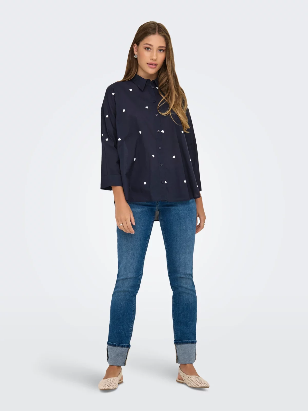 ONLNEW LINA GRACE LS EMB SHIRT Night Sky - Bild 4
