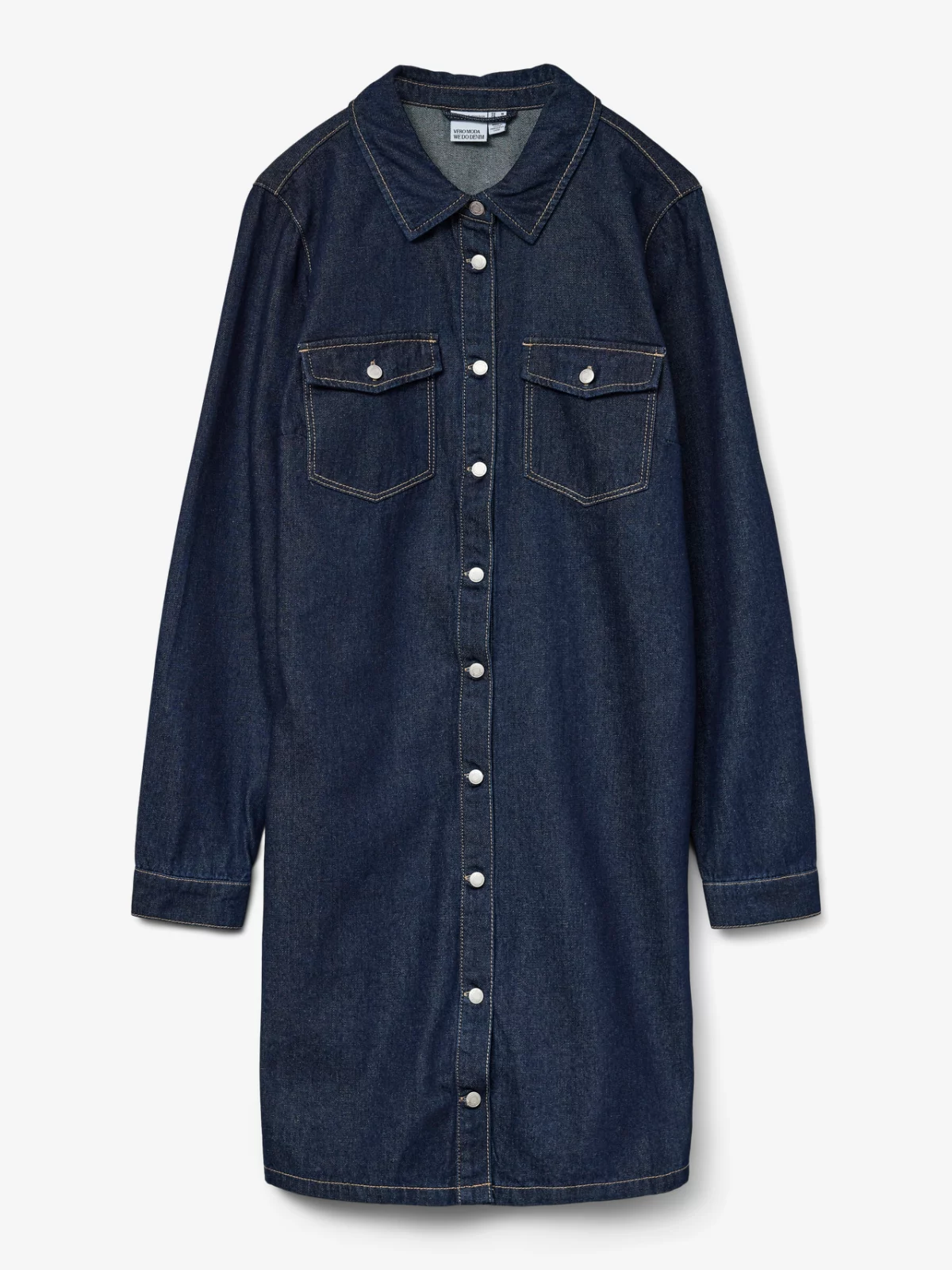 VMJENNIE SHORT DENIM DRESS Dark Blue Denim