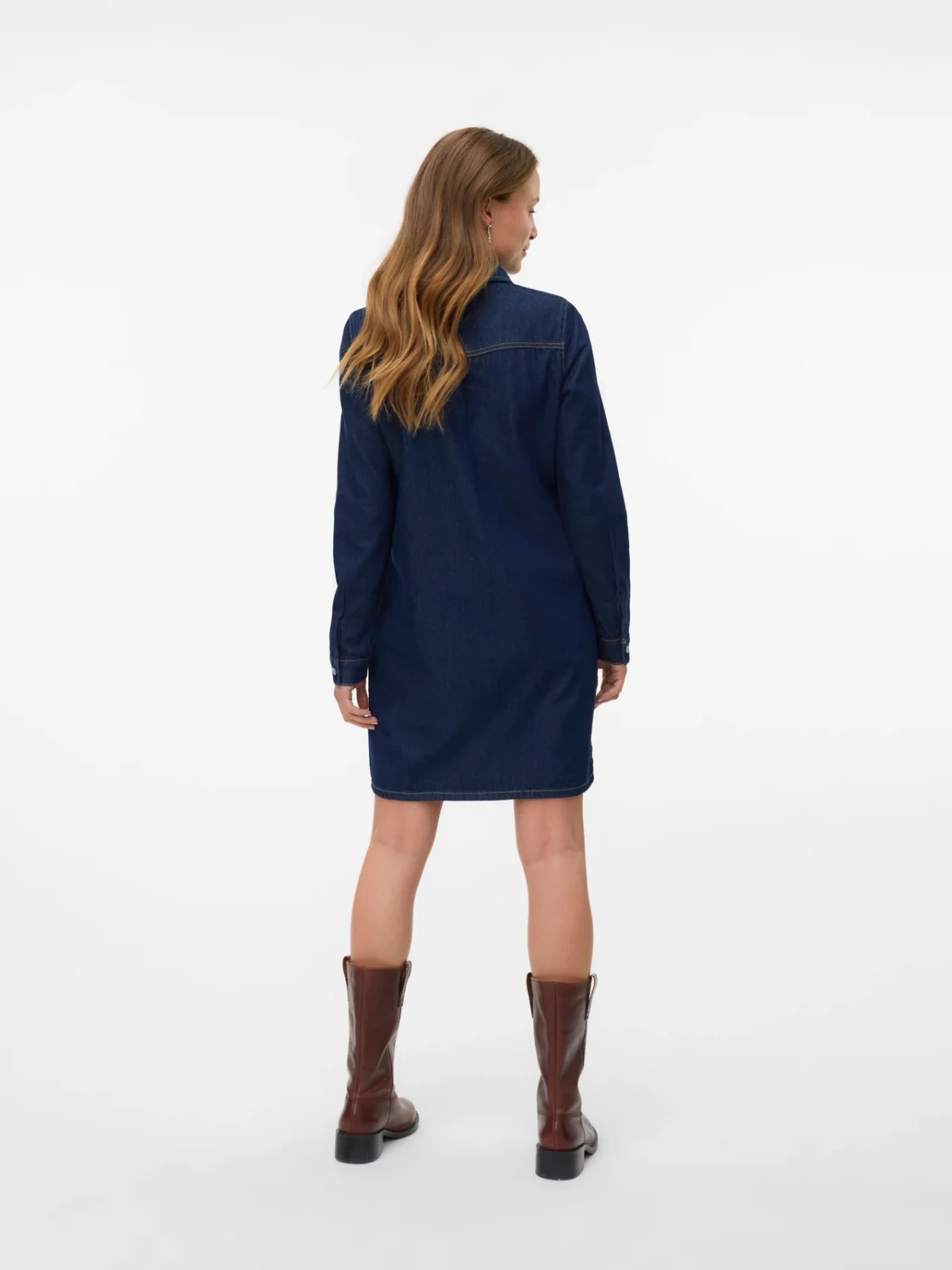 VMJENNIE SHORT DENIM DRESS Dark Blue Denim - Bild 5