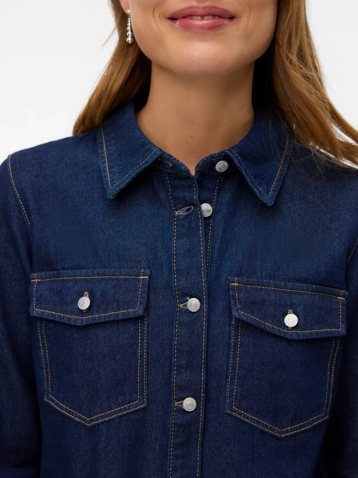 VMJENNIE SHORT DENIM DRESS Dark Blue Denim - Bild 6