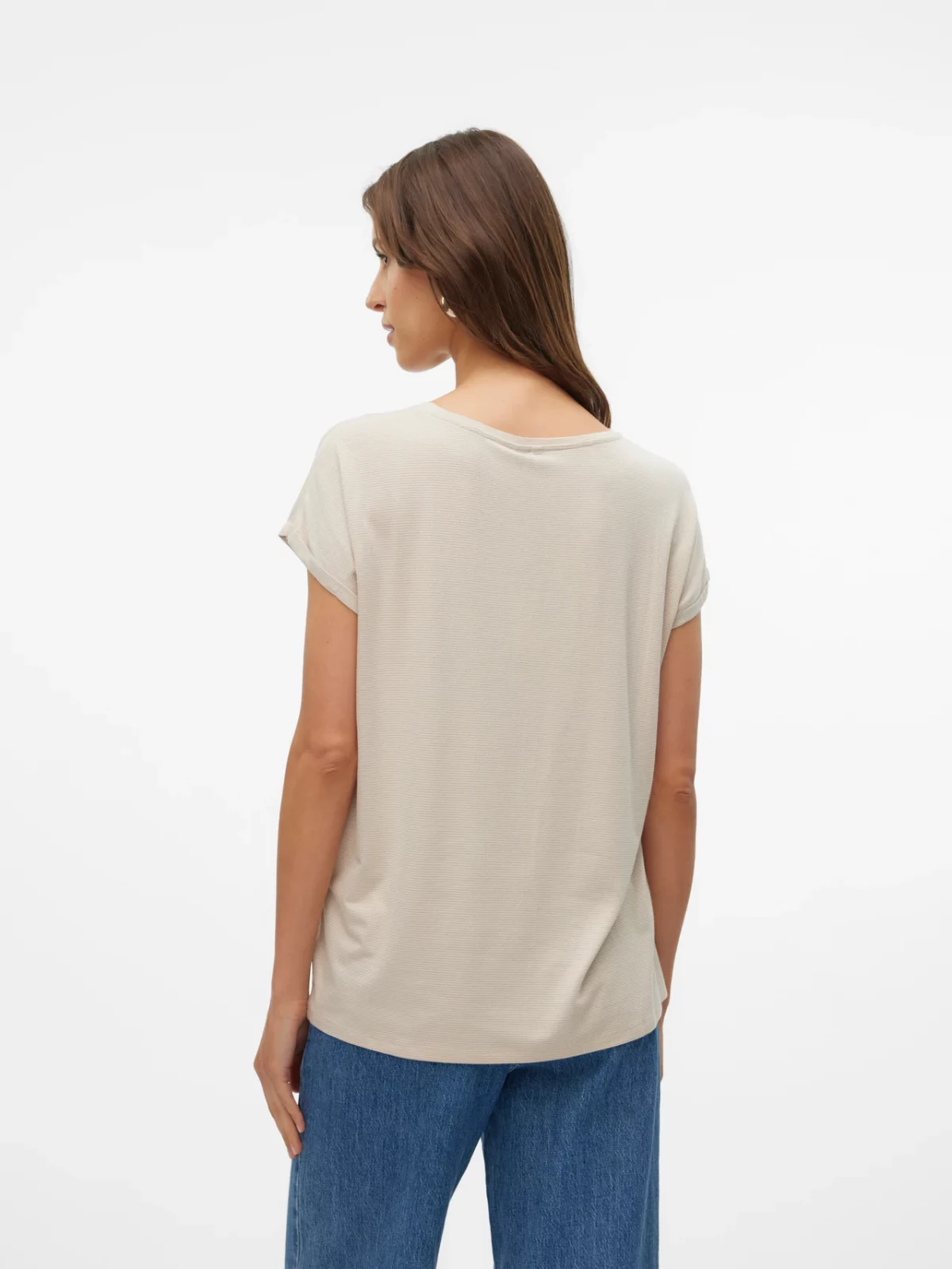 VMLAVA GLITTER SS TOP STRIPE Oatmeal - Bild 5