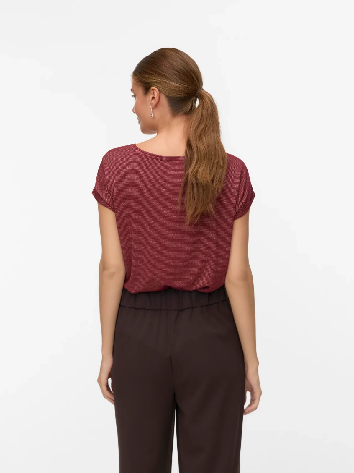 VMLAVA GLITTER SS TOP STRIPE Syrah - Bild 4