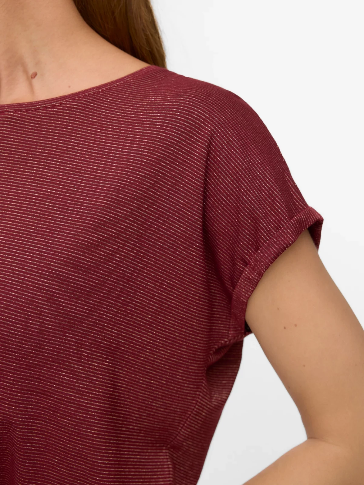 VMLAVA GLITTER SS TOP STRIPE Syrah - Bild 5