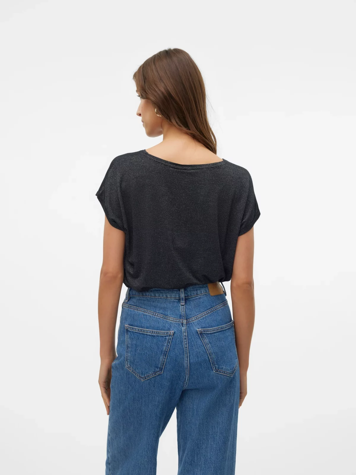 VMLAVA GLITTER SS TOP STRIPE Black - Bild 5