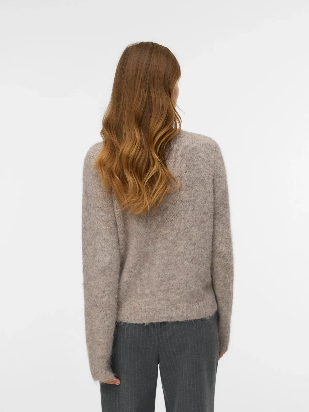 VMNOVAH LS O-NECK BUTTON CARDIGAN Fossil - Bild 4