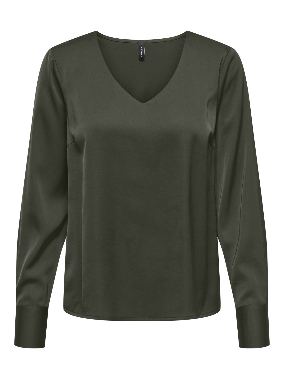 ONLMIKA SATIN L/S V-NECK TOP Kambaba