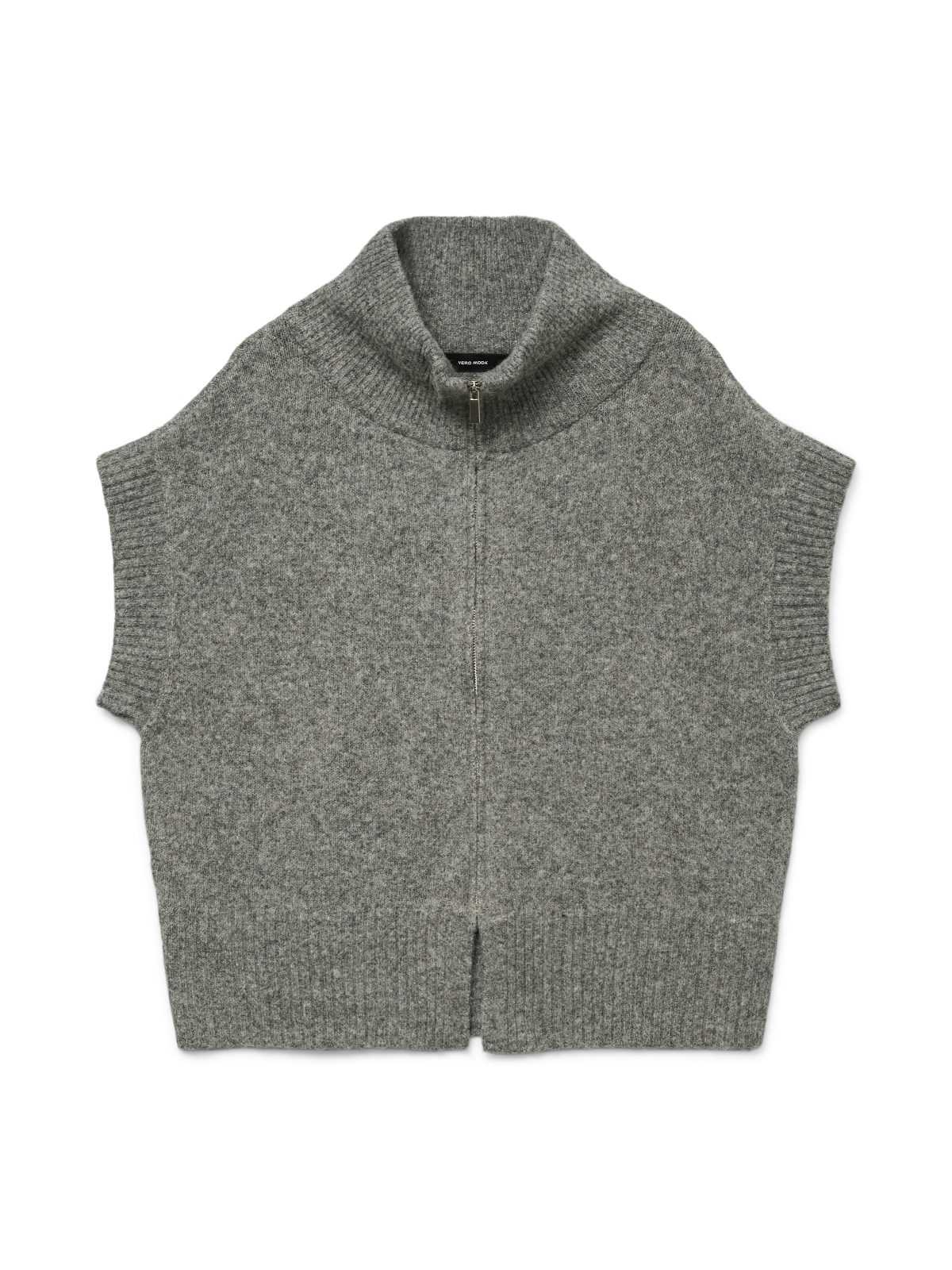 VMBANG HIGHNECK ZIPPER VEST Medium Grey Melange